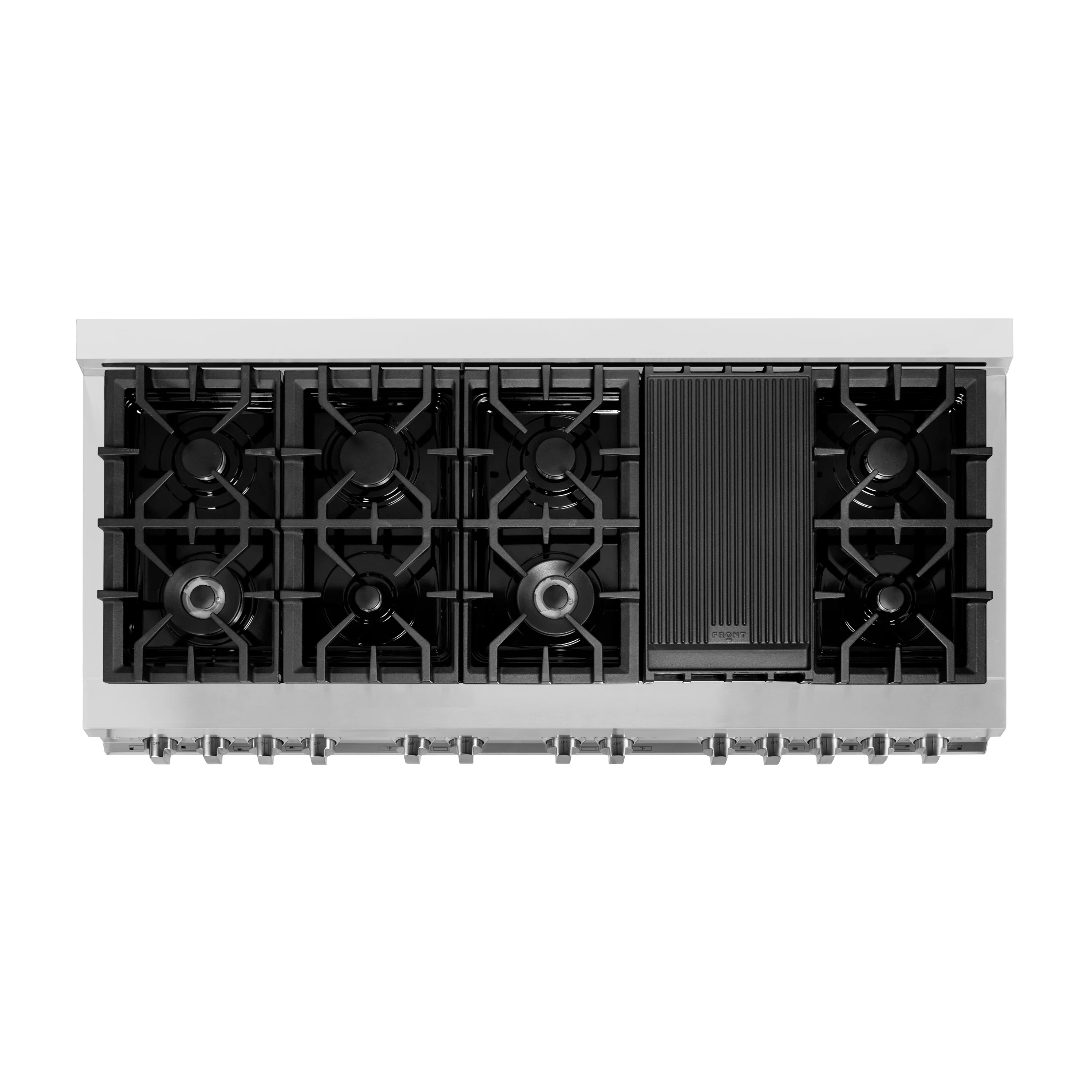 ZLINE 60 in. 7.4 cu. ft. Legacy Dual Fuel Range with 9 Burner Gas Cooktop and 2 Electric Convection Ovens in Satin Stainless Steel and Blue Matte Doors (RAS-BM-60) - Image 9