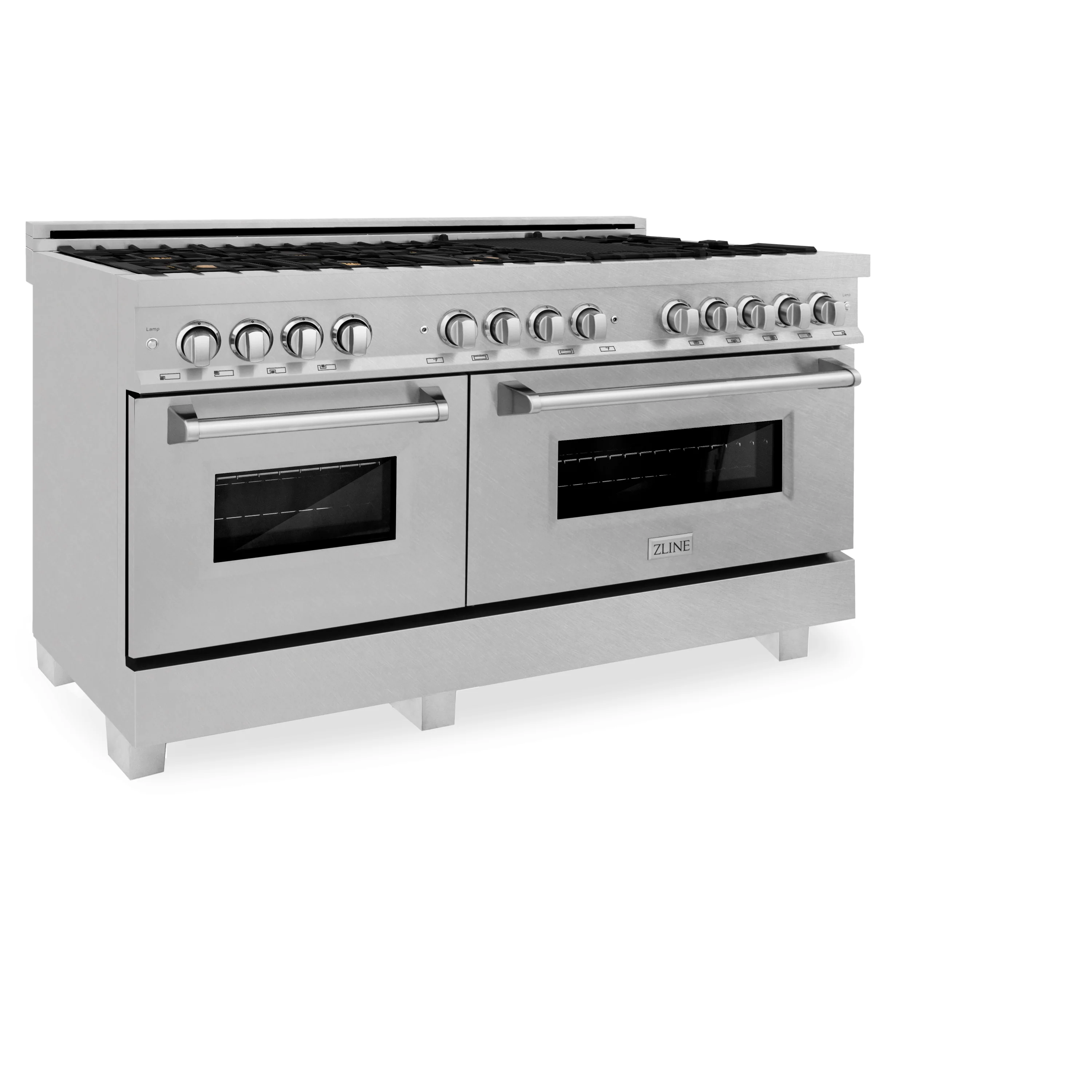 ZLINE 60 in. 7.4 cu. ft. Legacy Dual Fuel Range with Gas Cooktop and 2 Electric Convection Ovens in Satin Stainless Steel with 8 Brass Burners (RAS-SN-BR-60) - Image 3