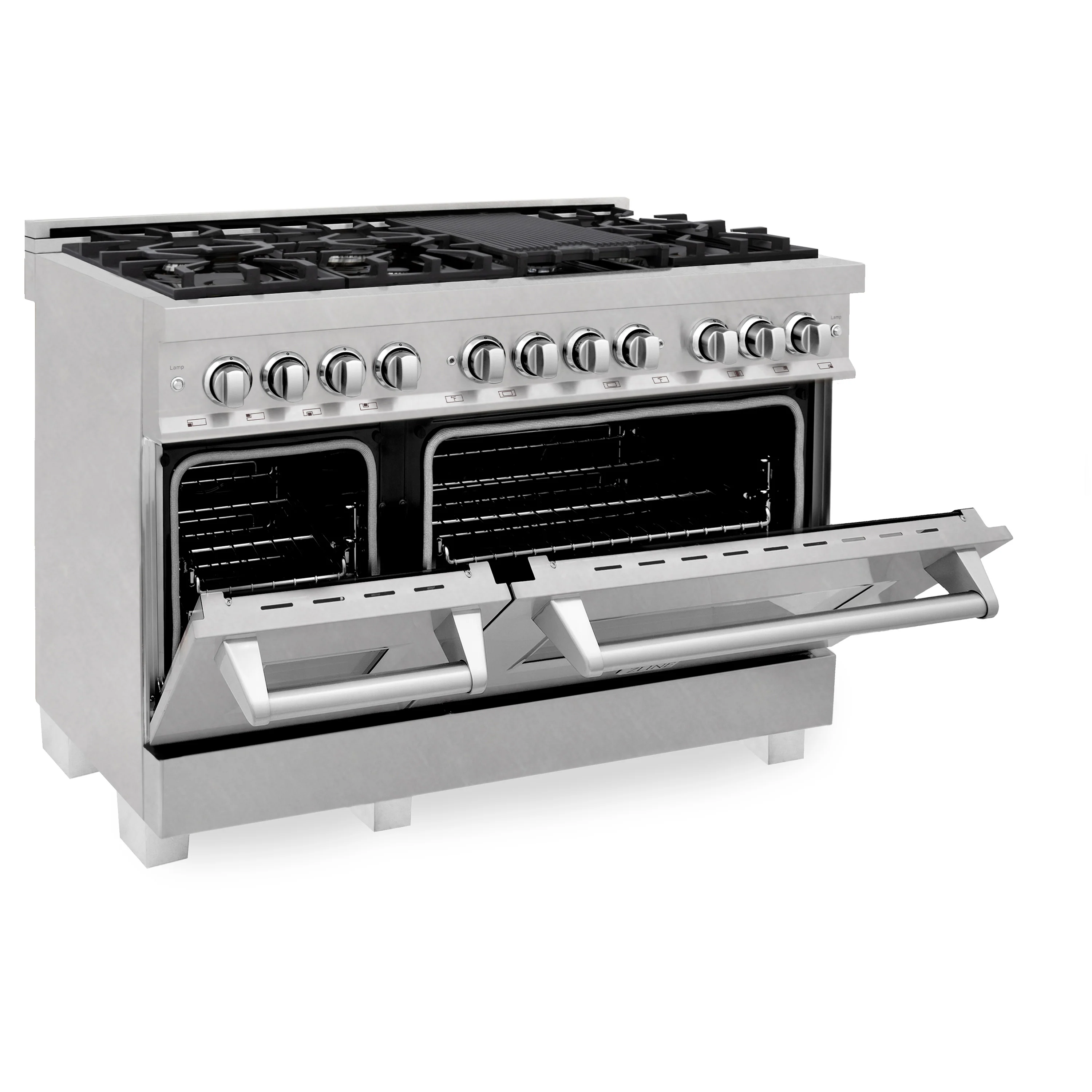ZLINE 60 in. 7.4 cu. ft. Legacy Dual Fuel Range with 9 Burner Gas Cooktop and 2 Electric Convection Ovens in Satin Stainless Steel (RAS-SN-60) - Image 7