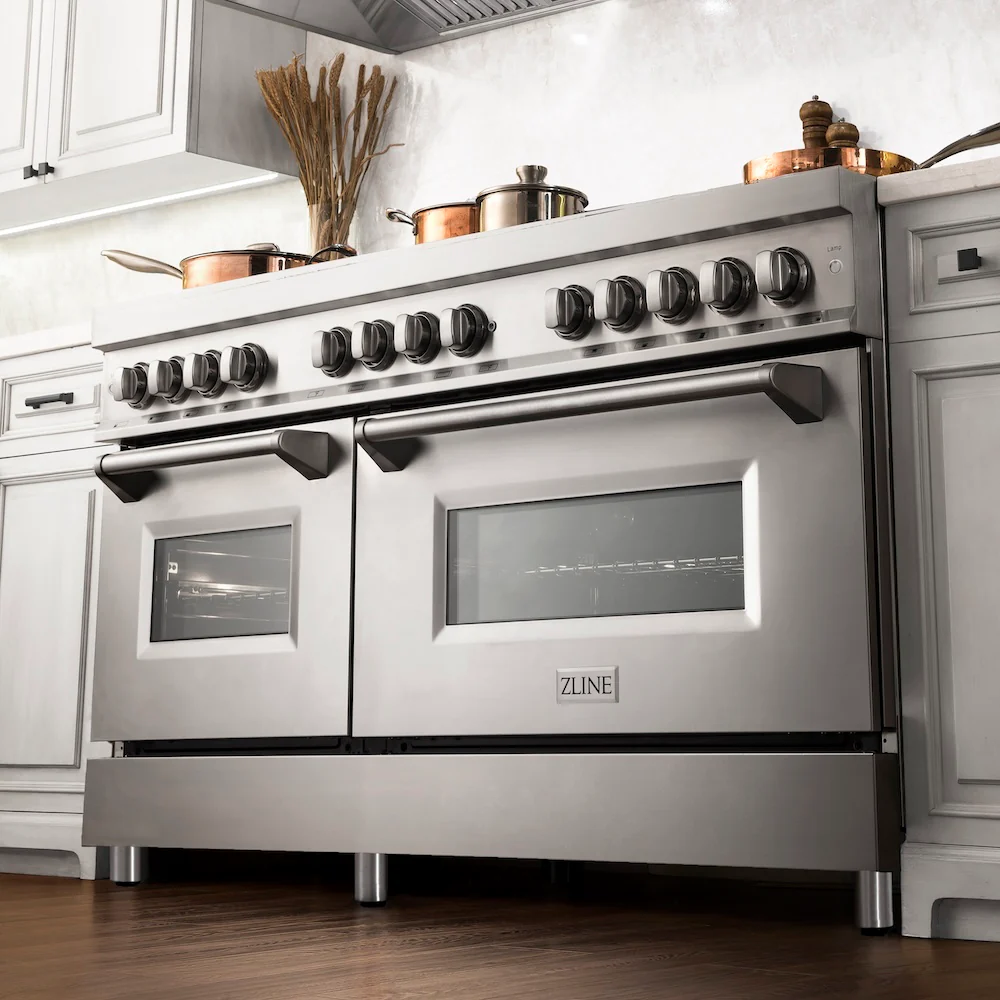 ZLINE 60 in. 7.4 cu. ft. Legacy Dual Fuel Range with Gas Cooktop and 2 Electric Convection Ovens in Stainless Steel with 8 Brass Burners (RA-BR-60) - Image 22