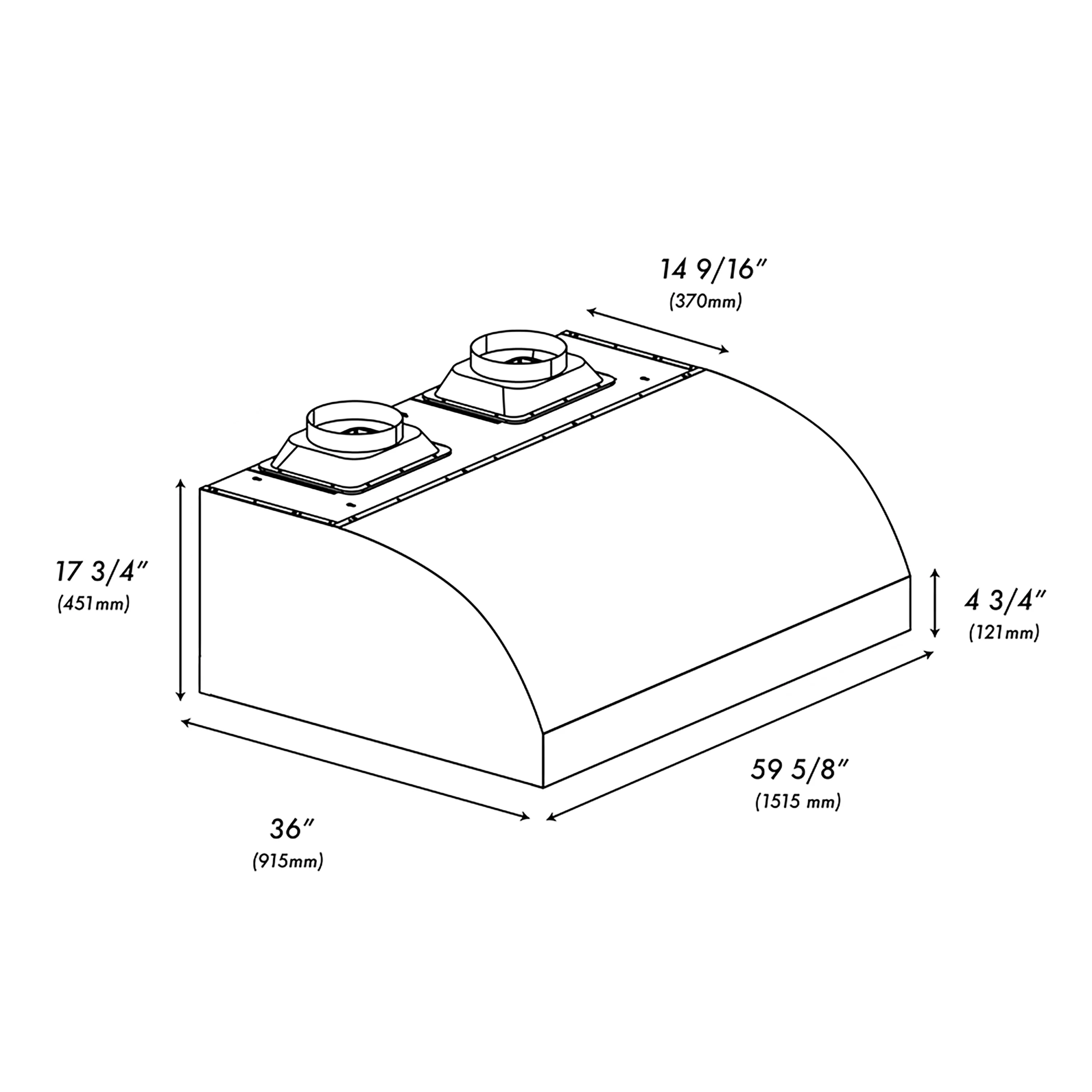 ZLINE 60 in. Under Cabinet Outdoor Grill Hood (GOU2-60) - Image 12