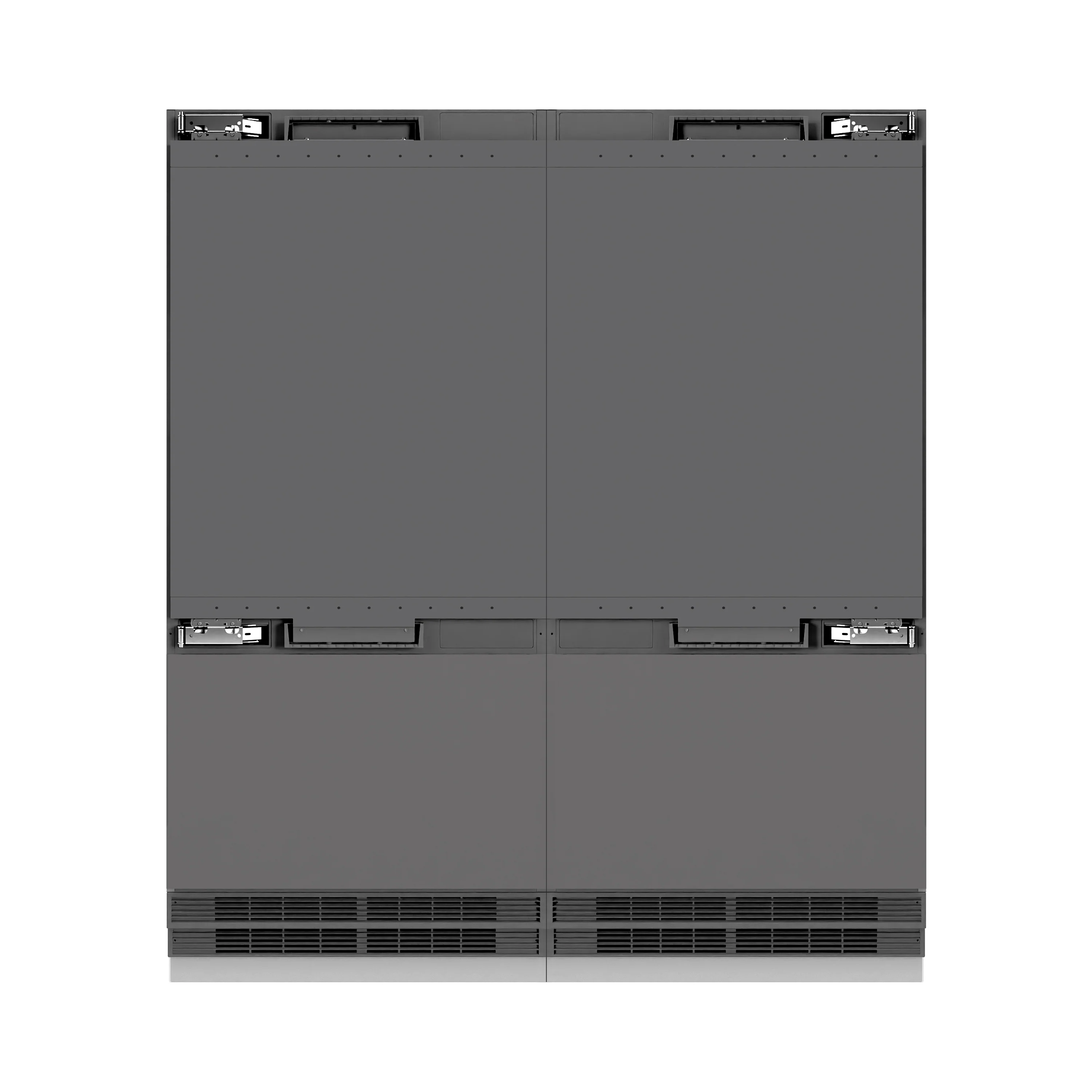 ZLINE 72 in. 39.6 cu. ft. Panel Ready French Door Built-In Bottom Freezer Refrigerator with Water Dispensers and Ice Makers with Graphite Gray Interior (GRBIT-72) - Image 5