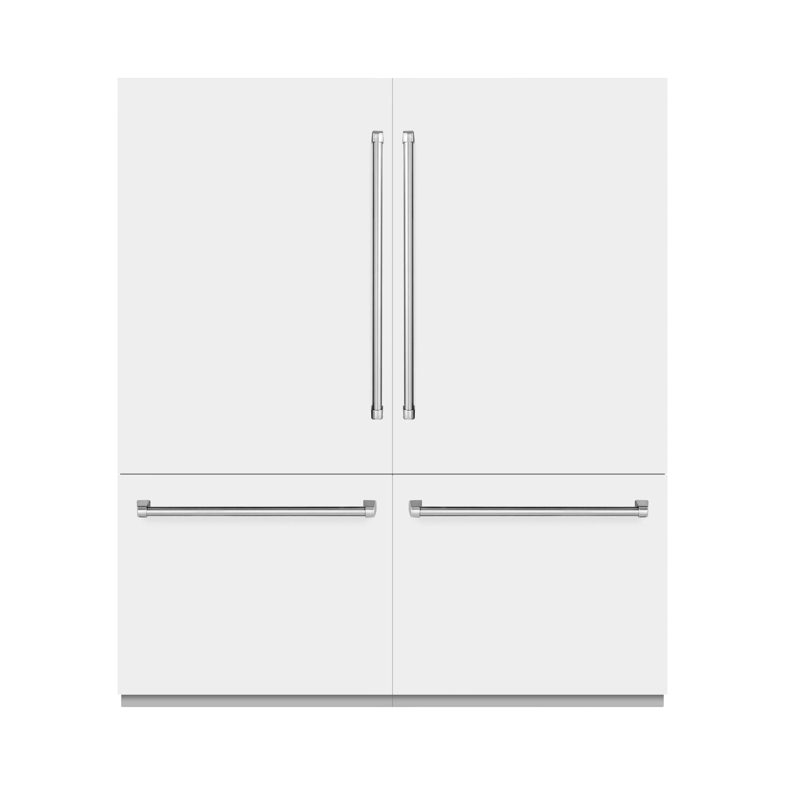ZLINE 72 in. 39.6 cu. ft. French Door Built-In Bottom Freezer Refrigerator with Water Dispensers and Ice Makers in White Matte with Graphite Gray Interior (GRBIT-WM-72) - Image 2