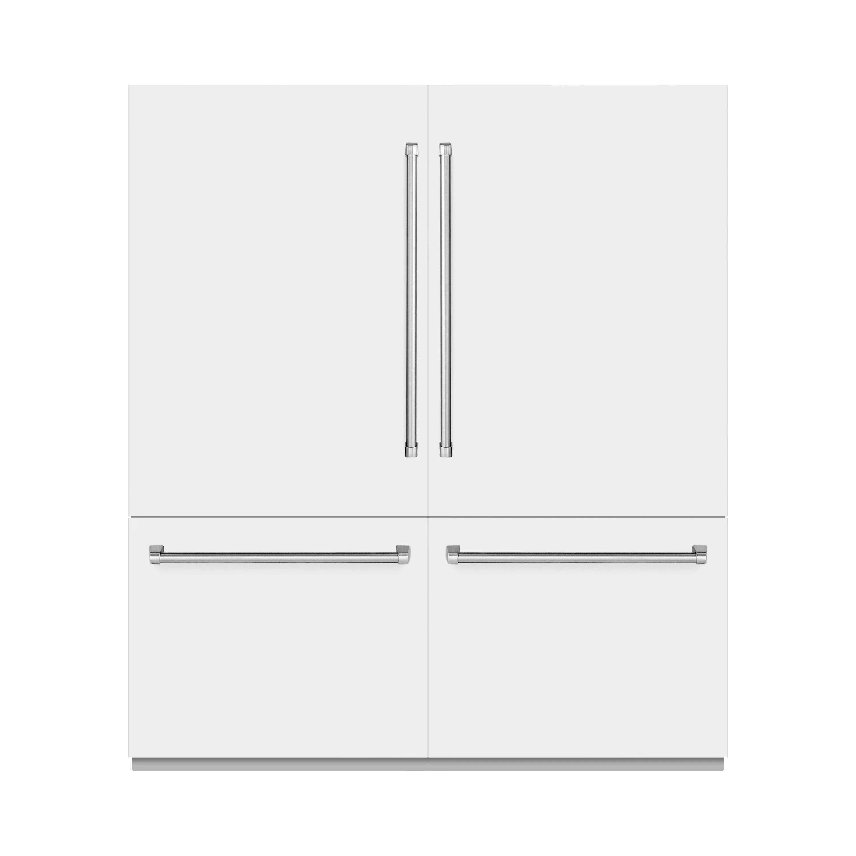 ZLINE 72 in. 39.6 cu. ft. French Door Built-In Bottom Freezer Refrigerator with Water Dispensers and Ice Makers in White Matte (RBIT-WM-72)