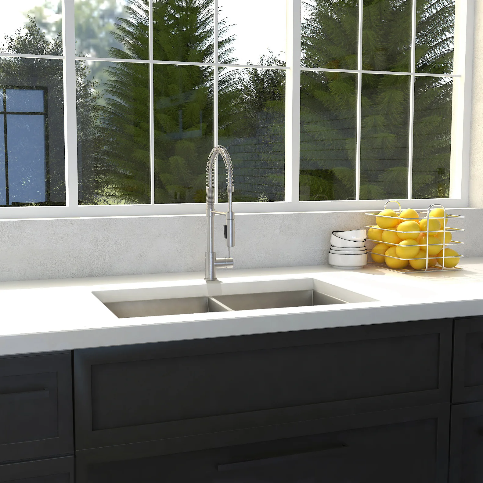ZLINE 33 in. Anton Undermount Double Bowl Stainless Steel Kitchen Sink with Bottom Grid (SR50D-33) - Image 10