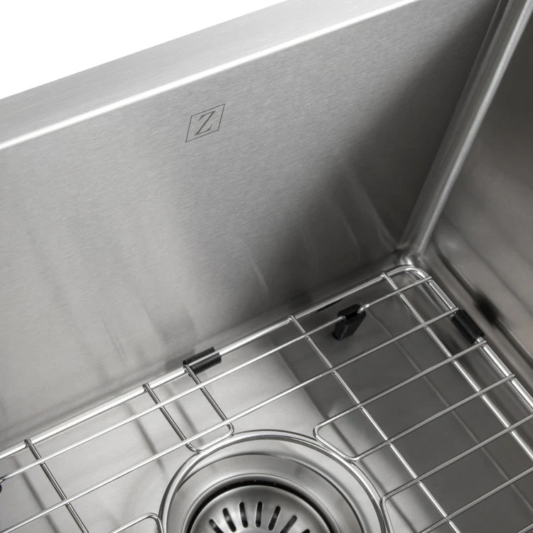 ZLINE 33 in. Anton Undermount Double Bowl Stainless Steel Kitchen Sink with Bottom Grid (SR50D-33) - Image 7