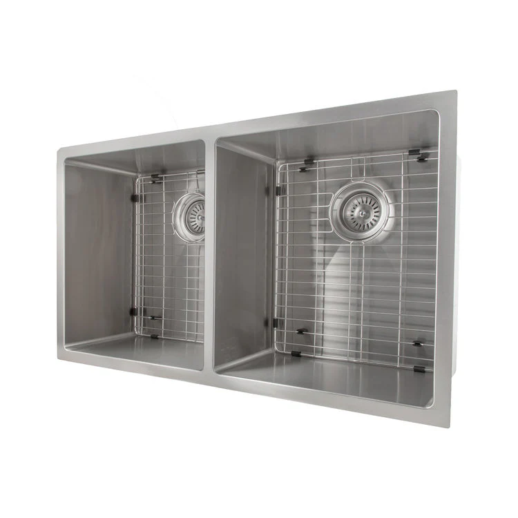 ZLINE 33 in. Anton Undermount Double Bowl Stainless Steel Kitchen Sink with Bottom Grid (SR50D-33) - Image 8