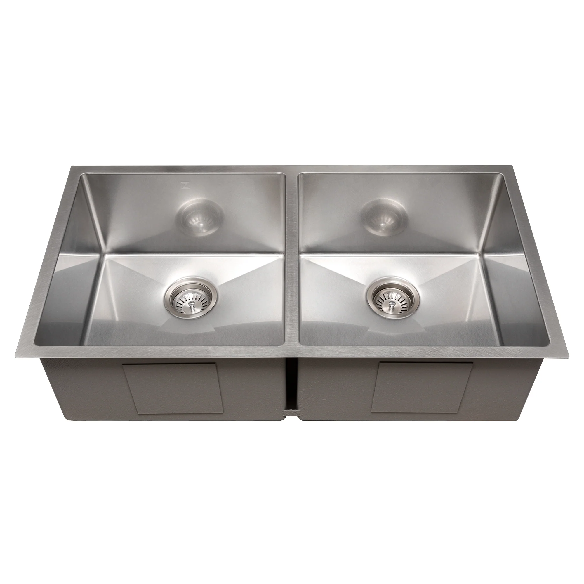ZLINE 36 in. Anton Undermount Double Bowl Satin Stainless Steel Kitchen Sink with Bottom Grid (SR50D-36S) - Image 11
