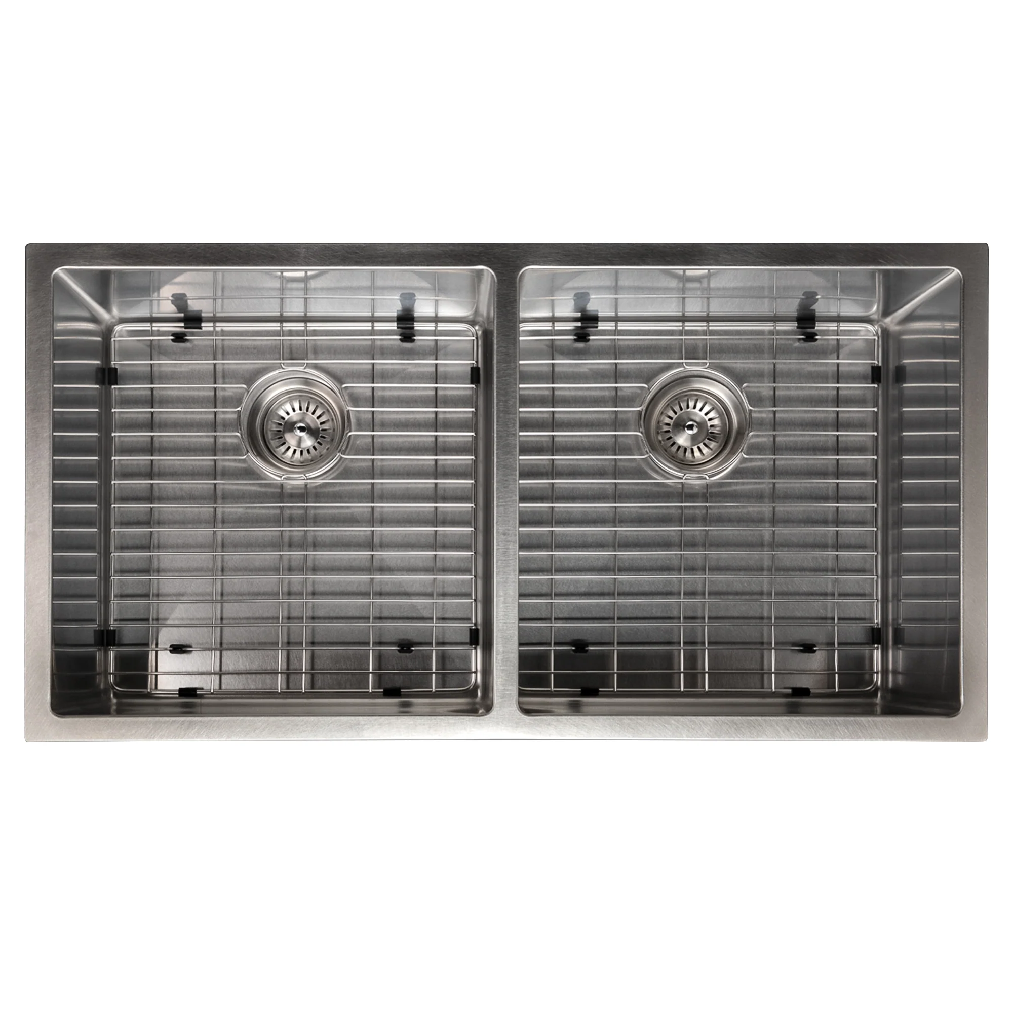 ZLINE 36 in. Anton Undermount Double Bowl Satin Stainless Steel Kitchen Sink with Bottom Grid (SR50D-36S) - Image 6