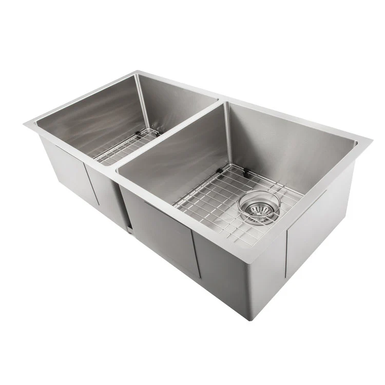 ZLINE 36 in. Anton Undermount Double Bowl Stainless Steel Kitchen Sink with Bottom Grid (SR50D-36)