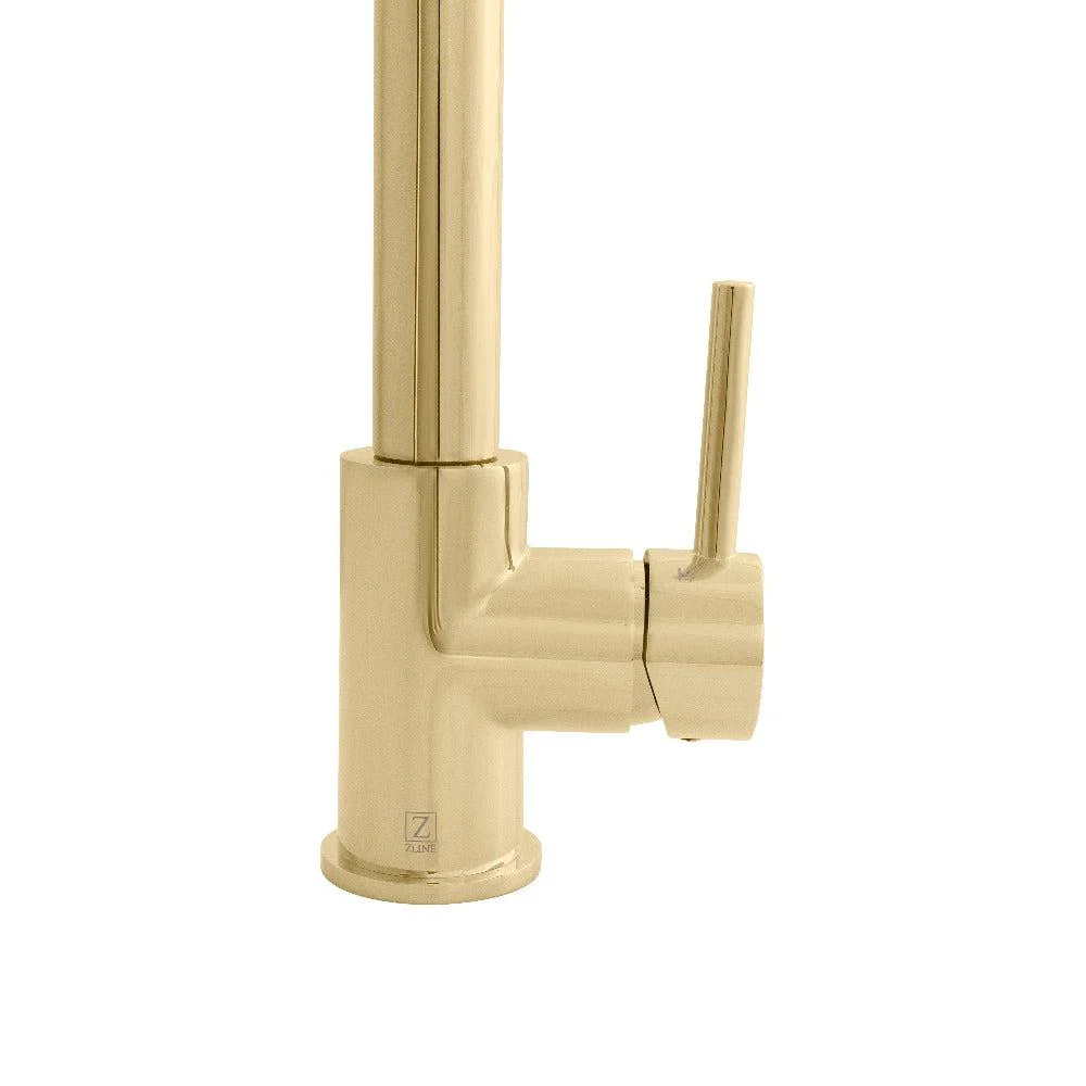 ZLINE Apollo Pull Down Spring Kitchen Faucet in Polished Gold (APL-KF-PG) - Image 4
