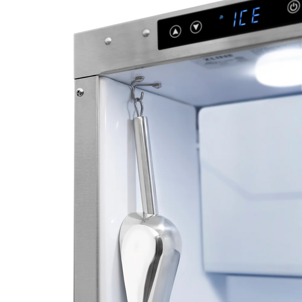 ZLINE Autograph Edition 15 in. Touchstone Clear Cube Ice Maker with Drain Pump and Solid Stainless Steel Door with Polished Gold Helix Handle (ICCDZ-ST-15-KG) - Image 4