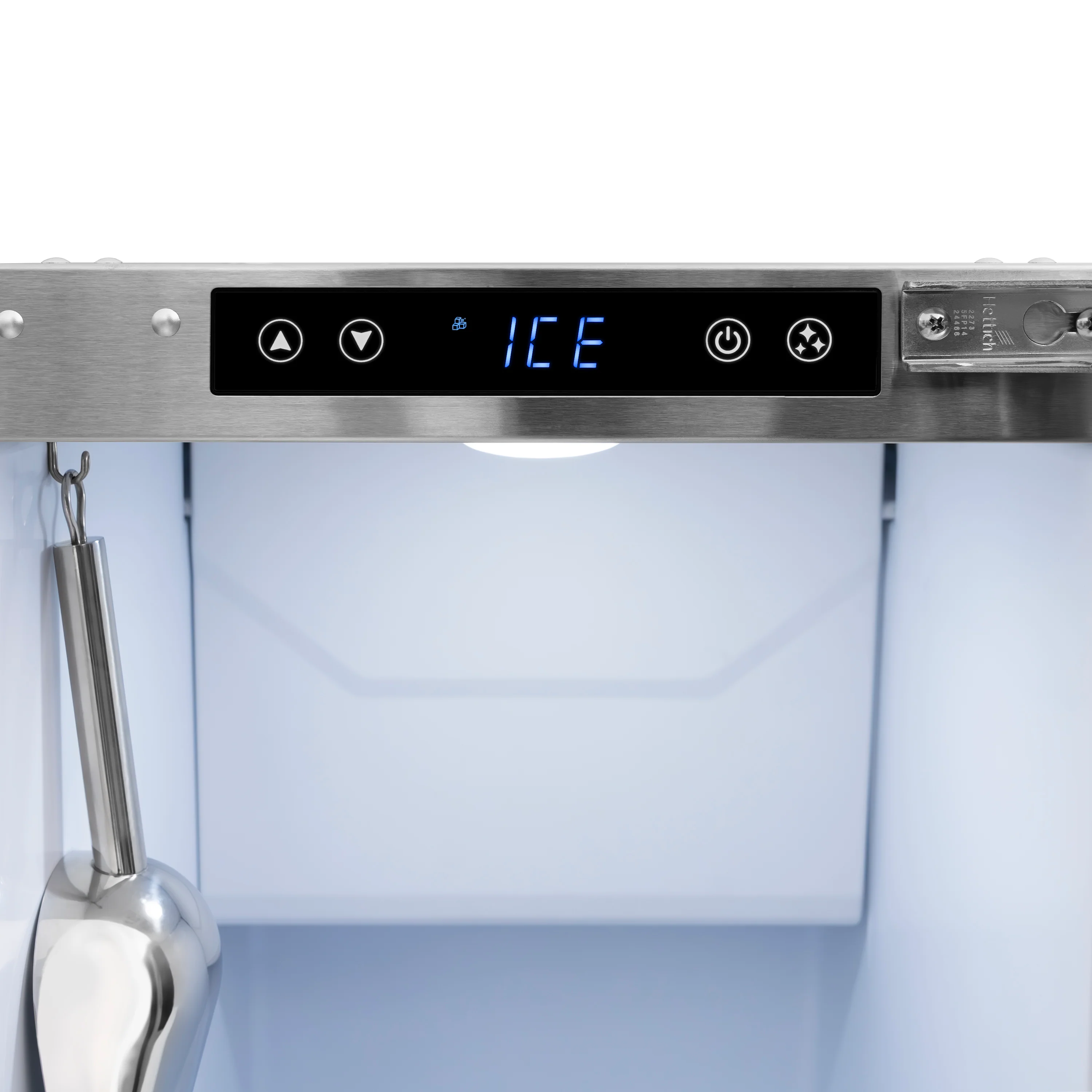 ZLINE Autograph Edition 15 in. Touchstone Clear Cube Ice Maker with Drain Pump and White Matte Door with Champagne Bronze Handle (ICCDZ-WM-15-CB) - Image 5