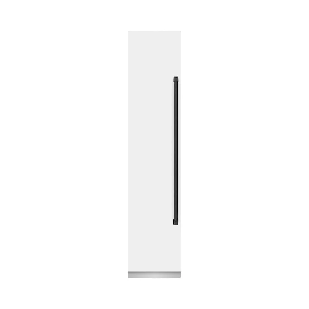 ZLINE Autograph Edition 18 in. 8.6 cu. ft. Left Hinge Column Freezer in White Matte with Graphite Gray Interior and Matte Black Accents (RCFVLZ-WM-18-MB) - Image 2
