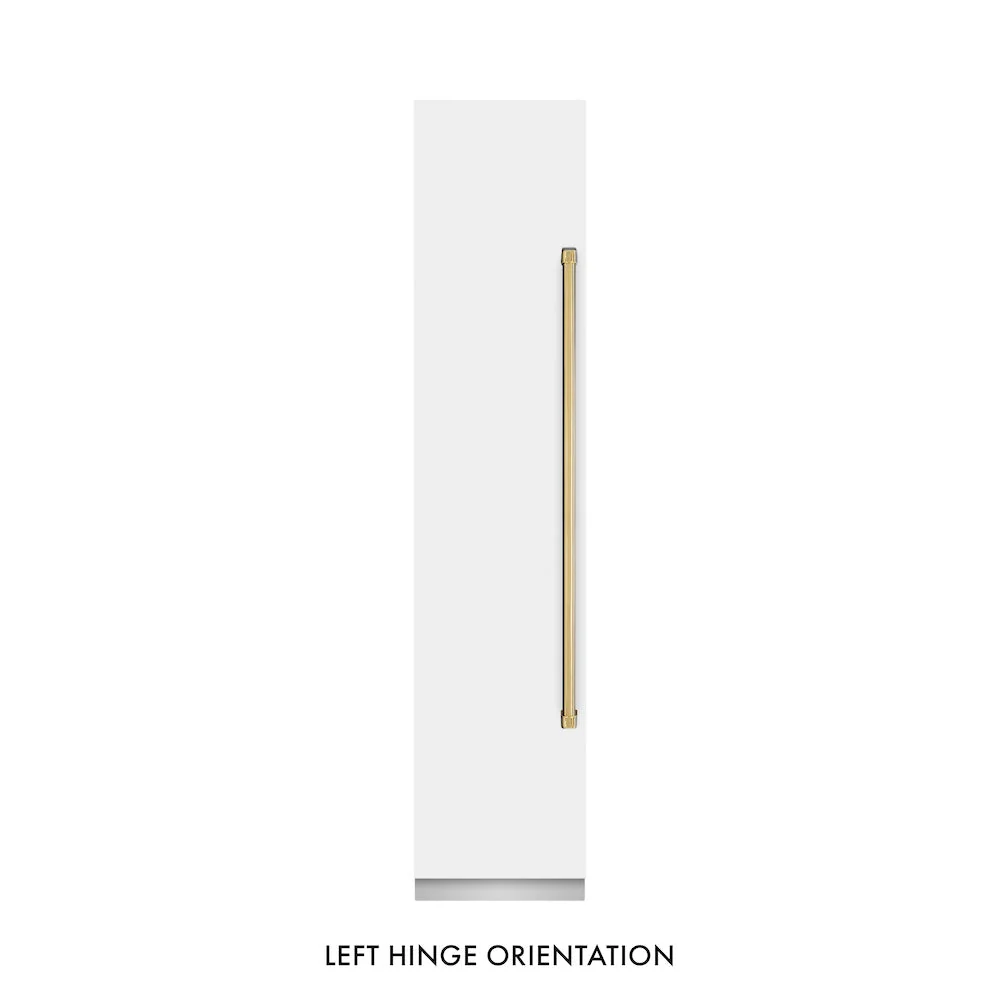 ZLINE Autograph Edition 18 in. 8.6 cu. ft. Left Hinge Column Freezer in White Matte with Graphite Gray Interior and Polished Gold Accents (RCFVLZ-WM-18-G) - Image 3