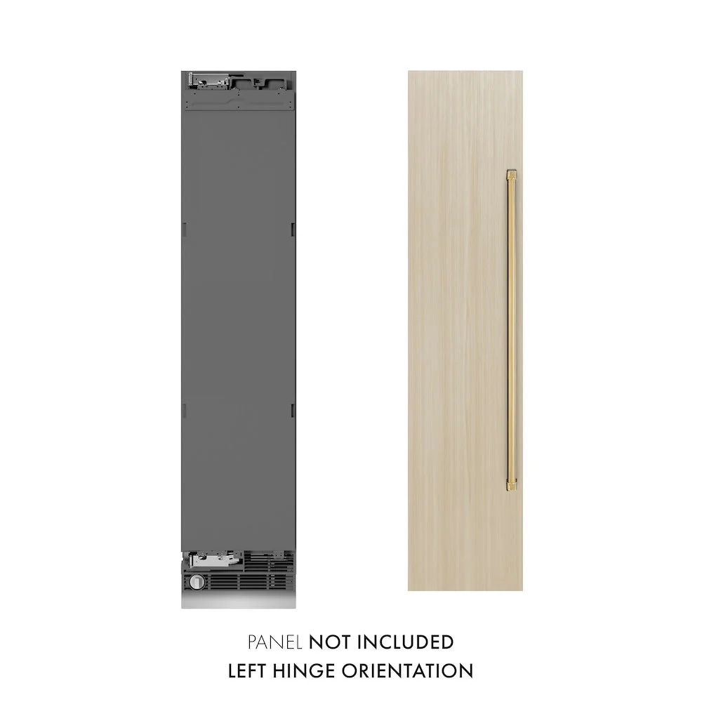 ZLINE Autograph Edition 18 in. 8.6 cu. ft. Panel Ready Left Hinge Column Freezer with Graphite Gray Interior and Polished Gold Accents (RBCFVLZ-18-G) - Image 2