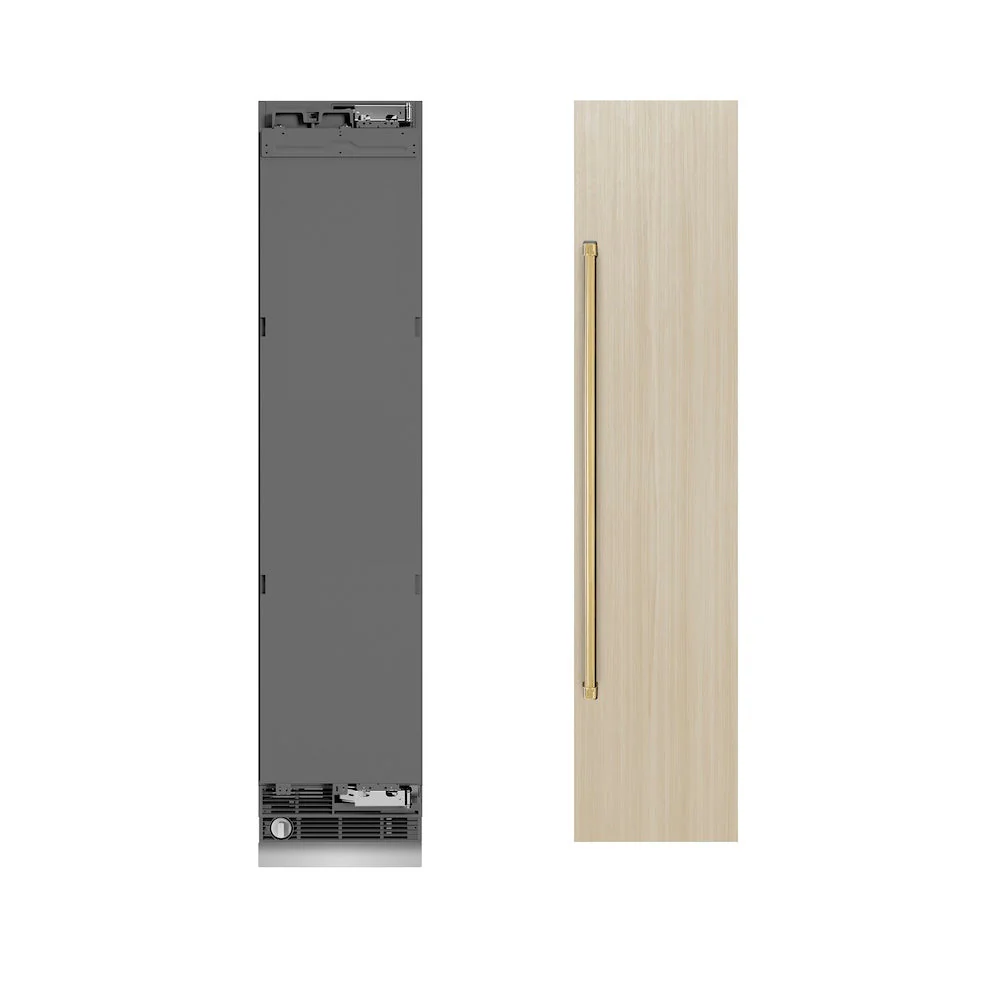 ZLINE Autograph Edition 18 in. 8.6 cu. ft. Panel Ready Right Hinge Column Freezer with Graphite Gray Interior and Polished Gold Accents (RBCFVRZ-18-G) - Image 3