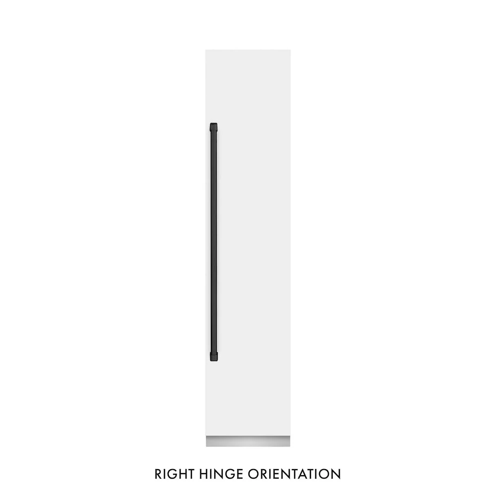 ZLINE Autograph Edition 18 in. 8.6 cu. ft. Right Hinge Column Freezer in White Matte with Graphite Gray Interior and Matte Black Accents (RCFVRZ-WM-18-MB) - Image 3