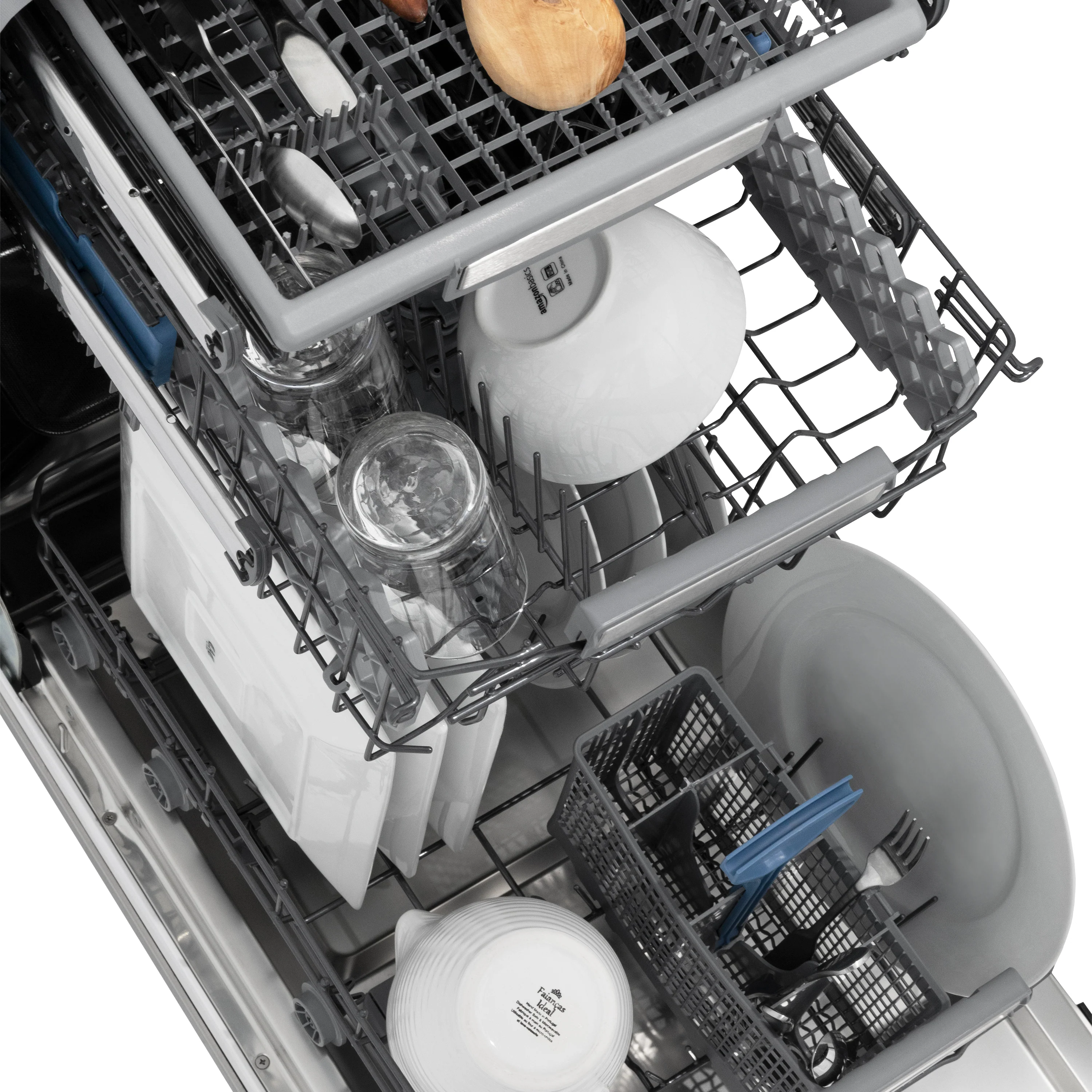 ZLINE Autograph Edition 18” Tallac Series 3rd Rack Top Control Dishwasher in Custom Panel Ready with Champagne Bronze Handle, 51dBa (DWVZ-18-CB) - Image 8