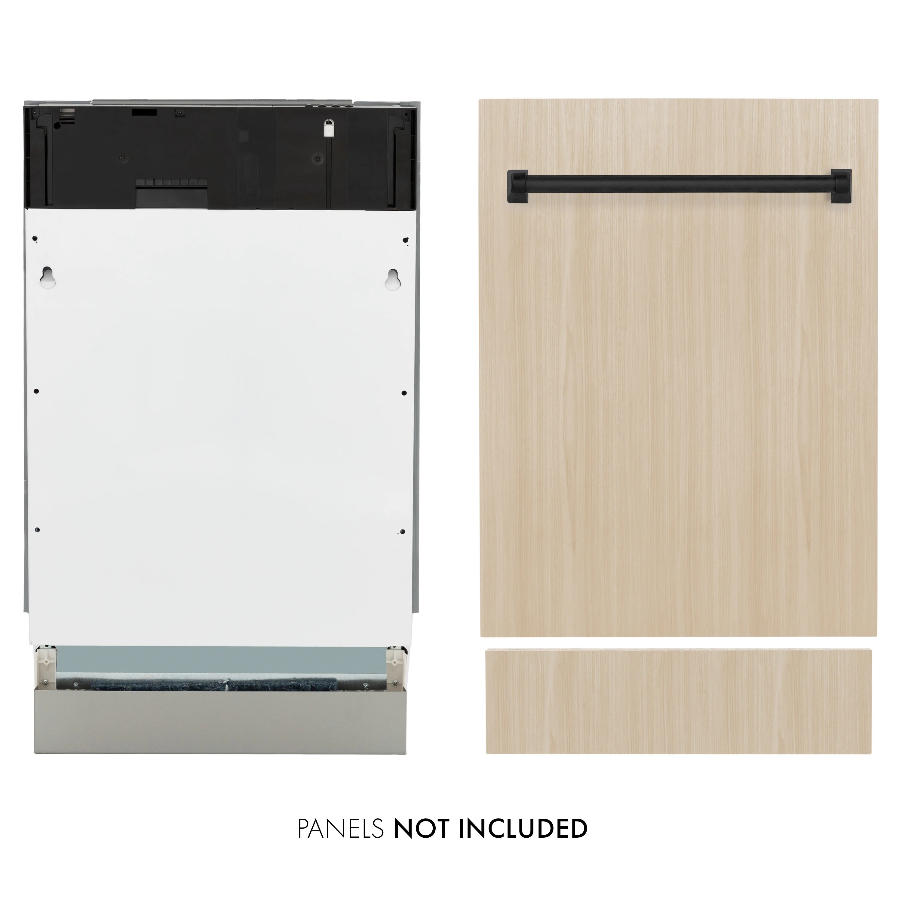 ZLINE Autograph Edition 18” Tallac Series 3rd Rack Top Control Dishwasher in Custom Panel Ready with Matte Black Handle, 51dBa (DWVZ-18-MB) - Image 3