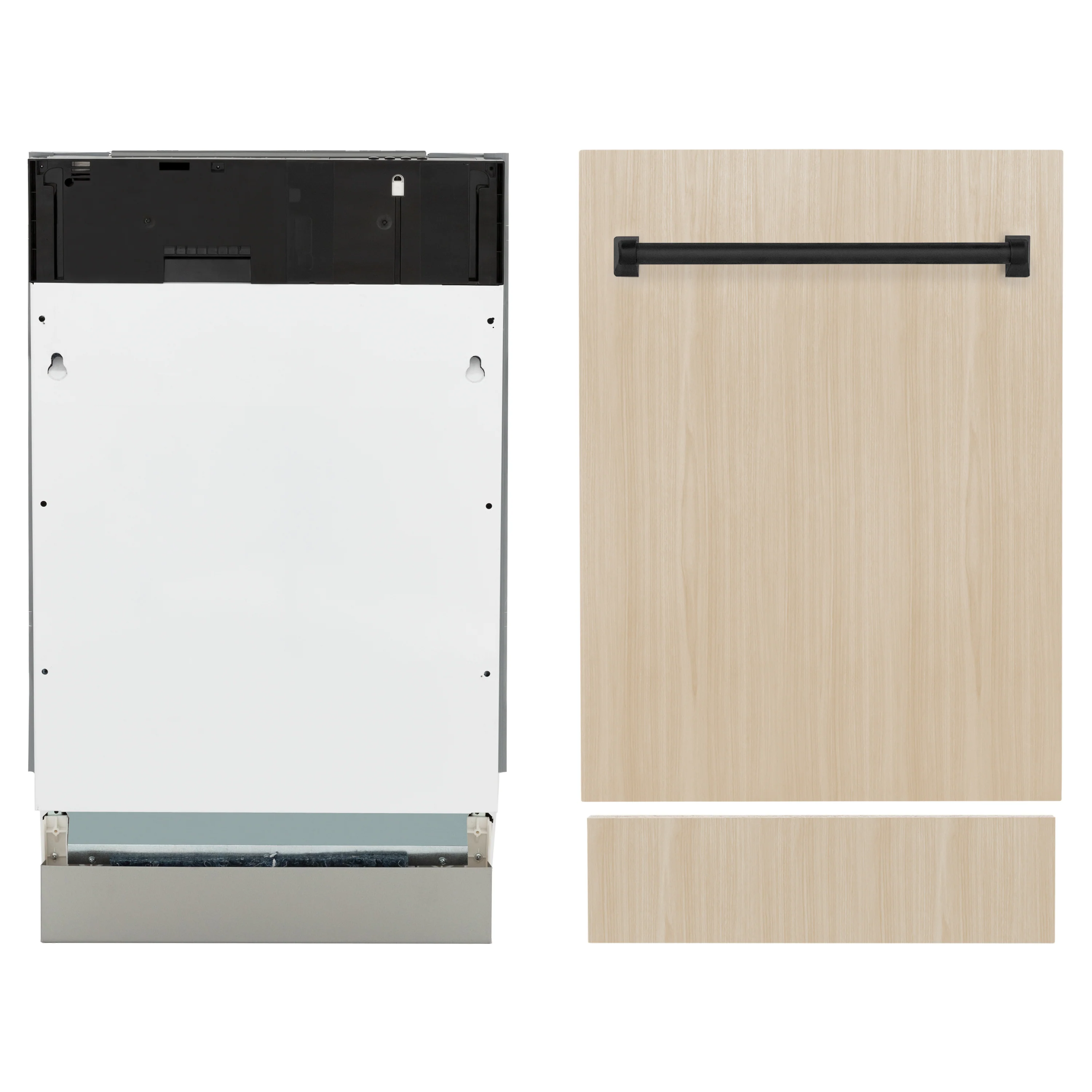ZLINE Autograph Edition 18” Tallac Series 3rd Rack Top Control Dishwasher in Custom Panel Ready with Matte Black Handle, 51dBa (DWVZ-18-MB) - Image 4