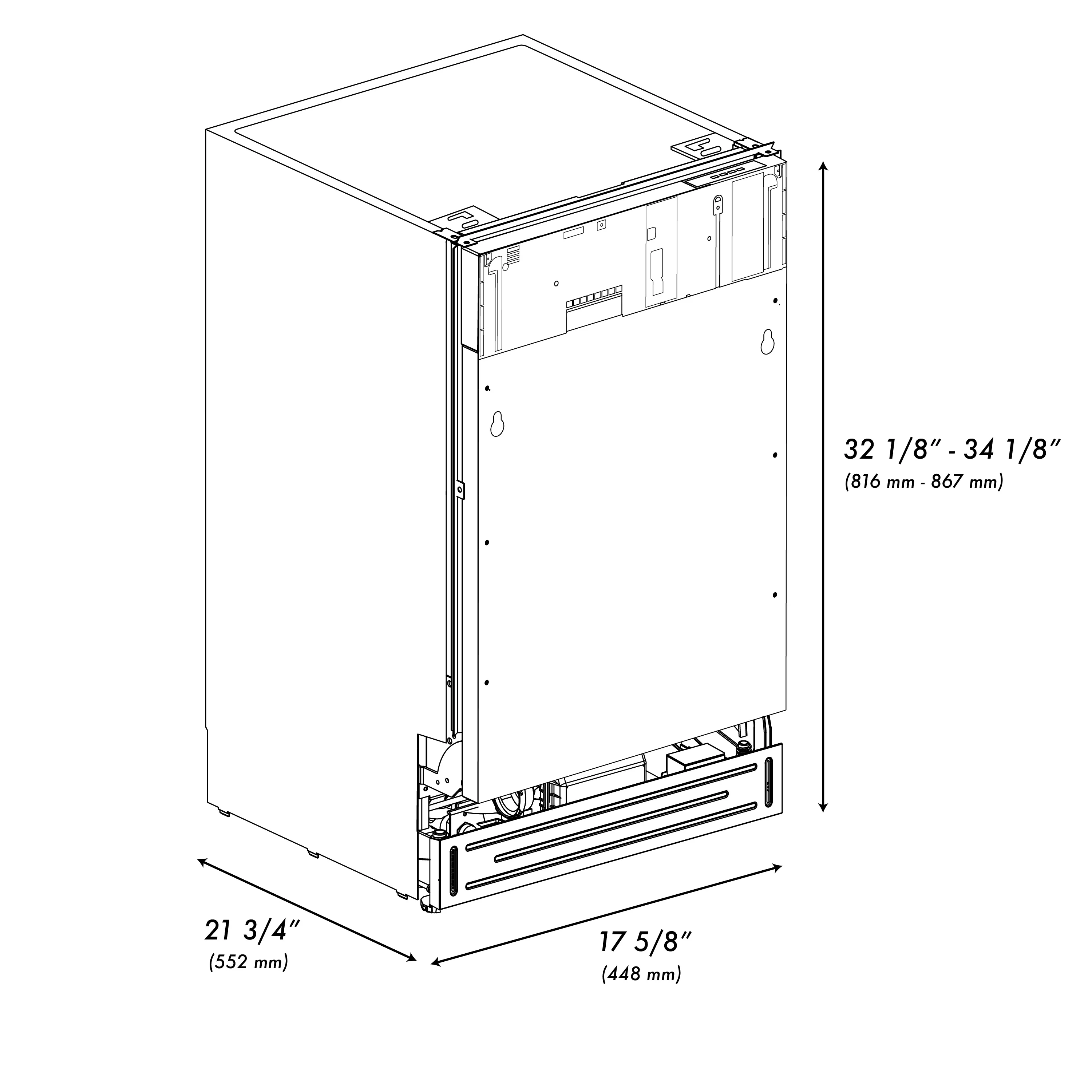 ZLINE Autograph Edition 18” Tallac Series 3rd Rack Top Control Dishwasher in Custom Panel Ready with Polished Gold Handle, 51dBa (DWVZ-18-G) - Image 11