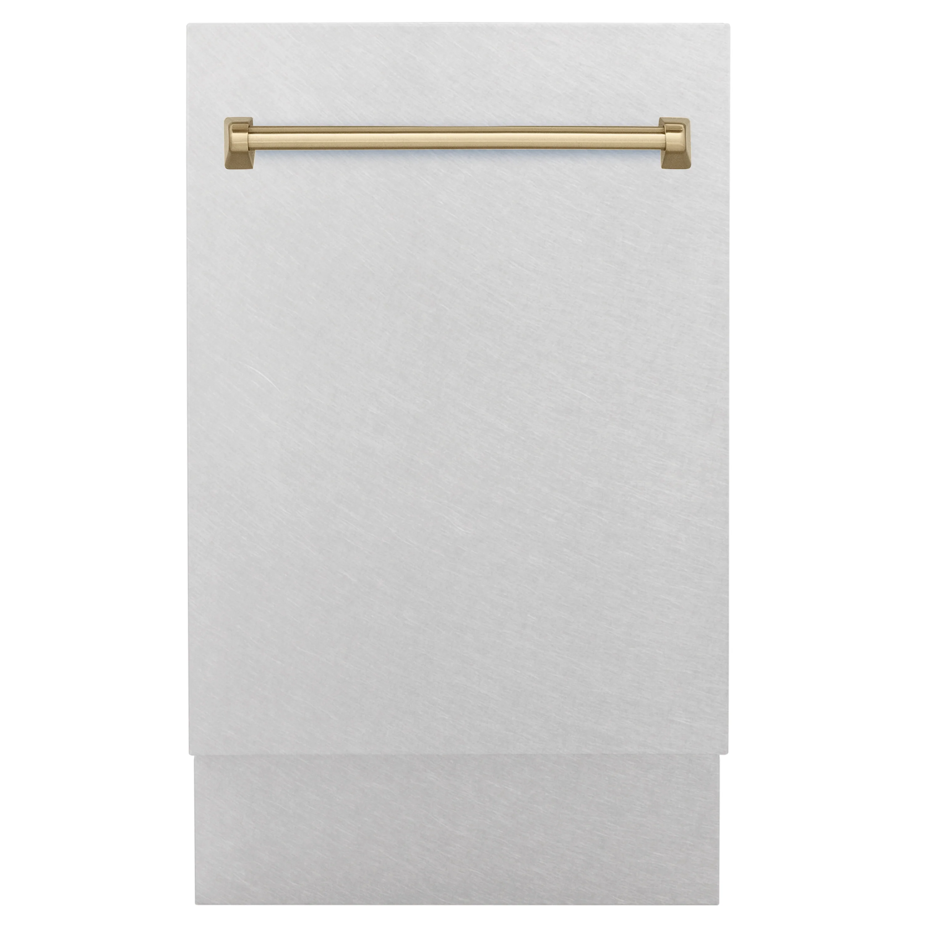 ZLINE Autograph Edition 18” Tallac Series 3rd Rack Top Control Built-In Dishwasher in Fingerprint Resistant Stainless Steel with Champagne Bronze Handle, 51dBa (DWVZ-SN-18-CB)
