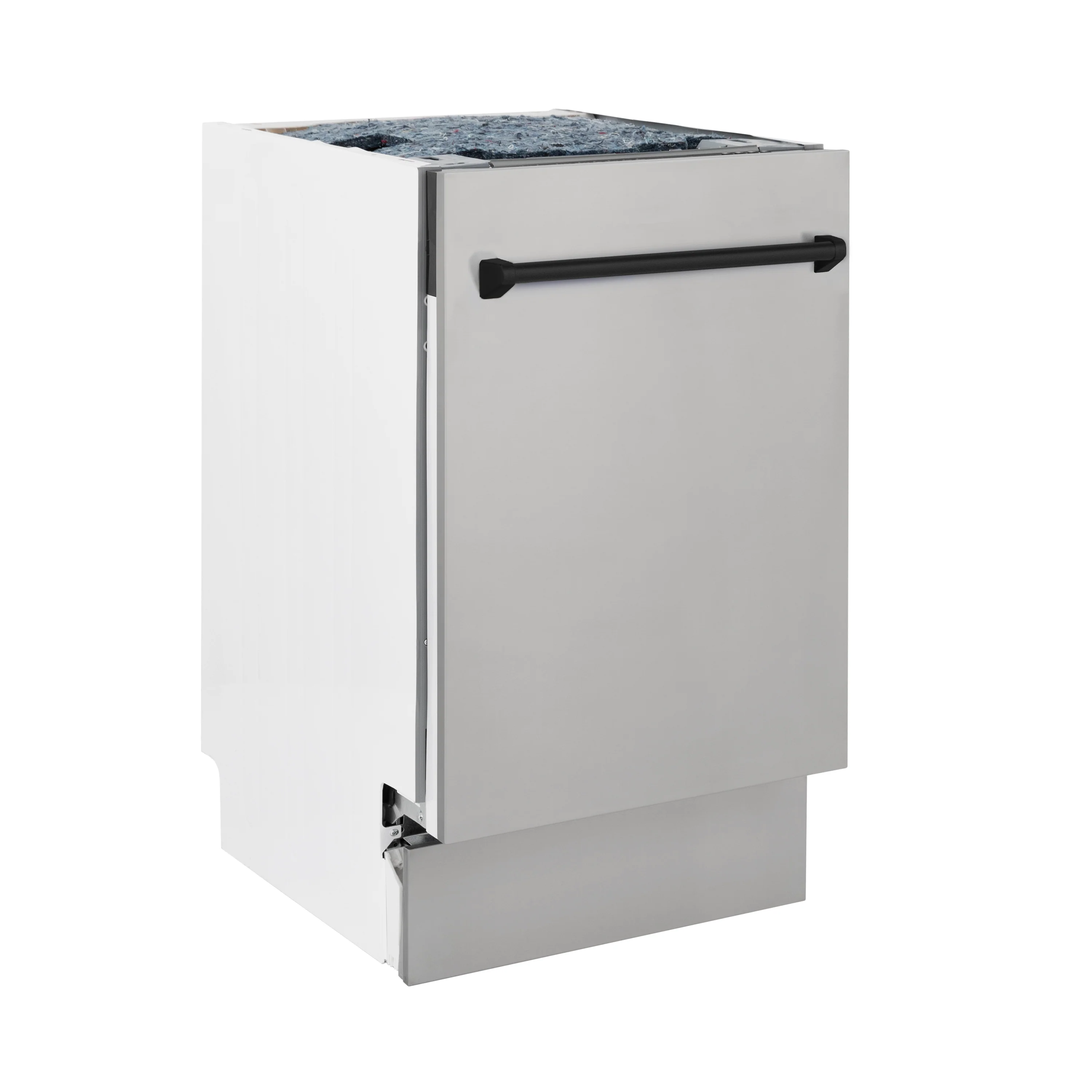 ZLINE Autograph Edition 18” Tallac Series 3rd Rack Top Control Built-In Dishwasher in Stainless Steel with Matte Black Handle, 51dBa (DWVZ-304-18-MB) - Image 5