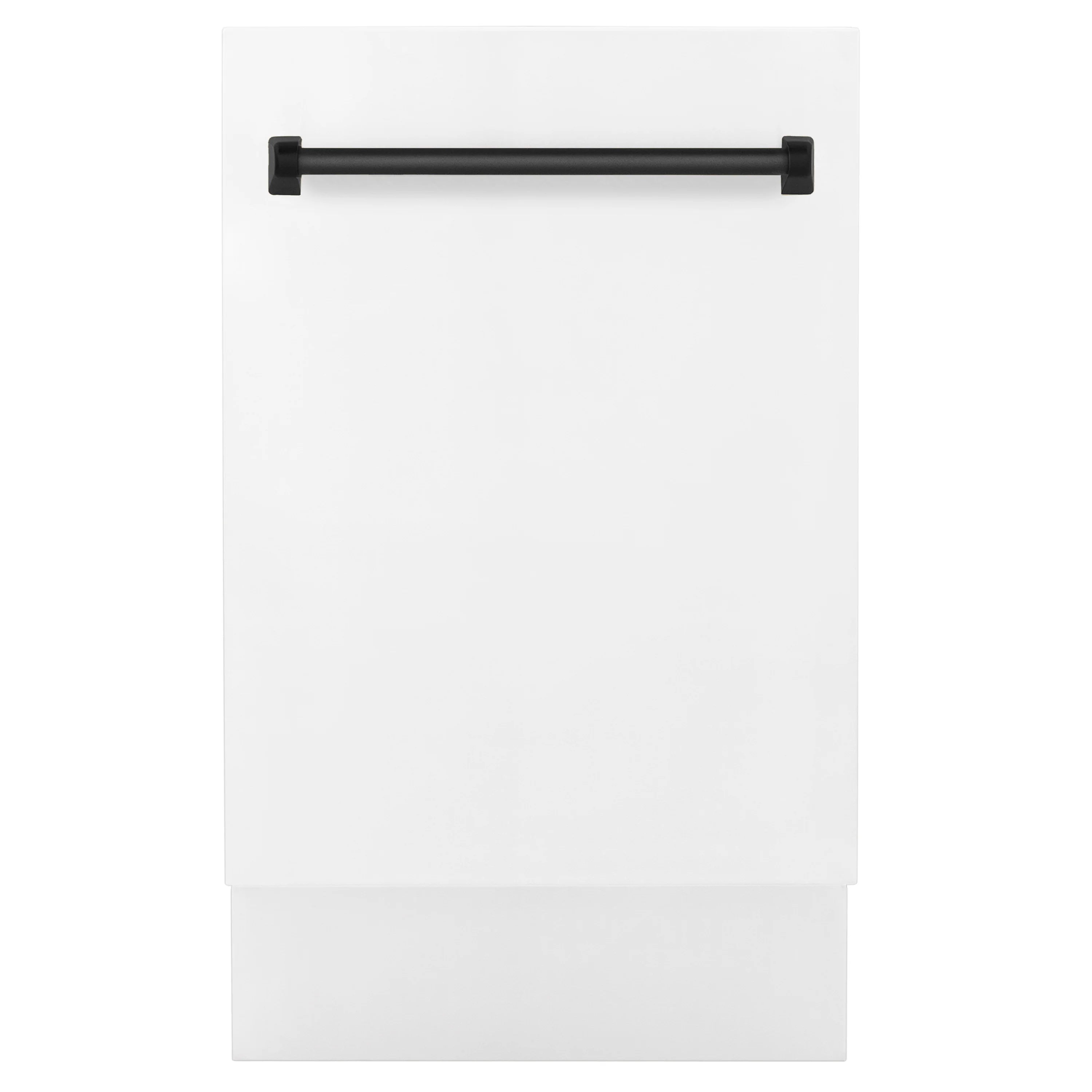 ZLINE Autograph Edition 18” Tallac Series 3rd Rack Top Control Built-In Dishwasher in White Matte with Matte Black Handle, 51dBa (DWVZ-WM-18-MB) - Image 3