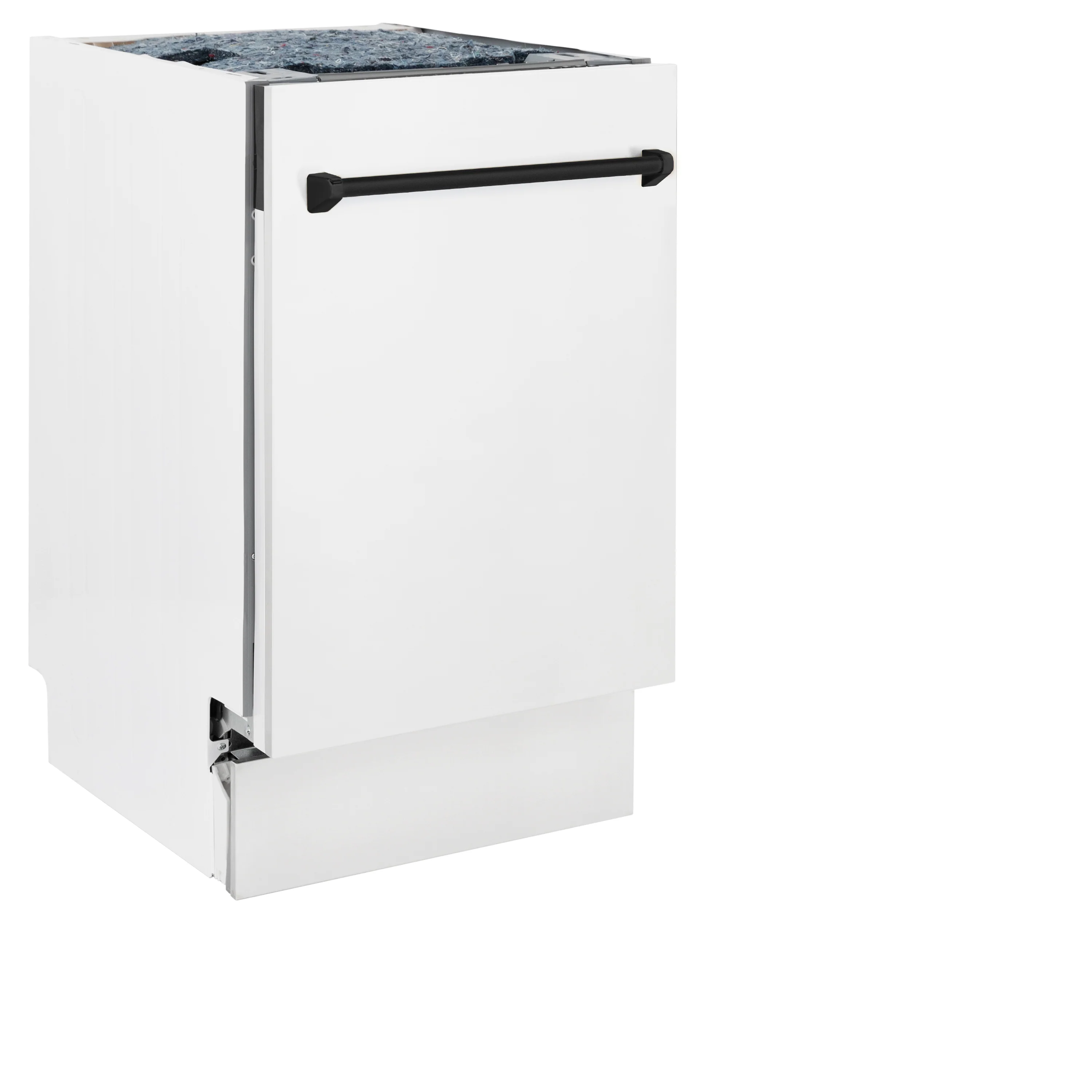 ZLINE Autograph Edition 18” Tallac Series 3rd Rack Top Control Built-In Dishwasher in White Matte with Matte Black Handle, 51dBa (DWVZ-WM-18-MB) - Image 5