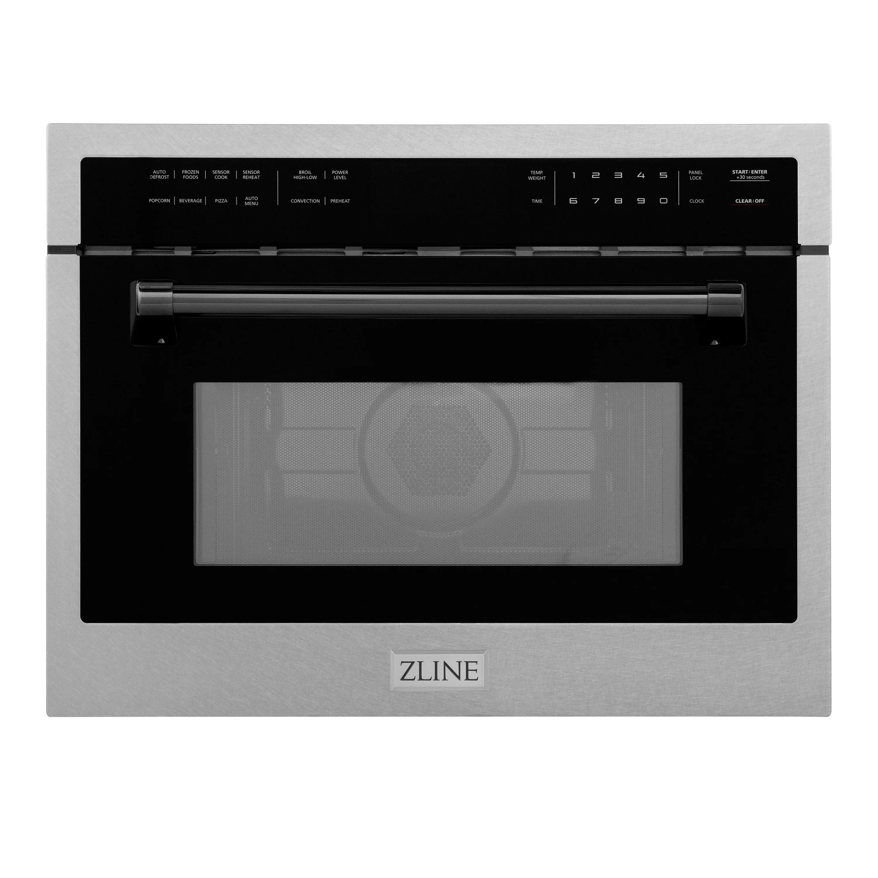 ZLINE Autograph Edition 24 in. 1.6 cu ft. Built-in Convection Microwave Oven in Satin Stainless Steel with Matte Black Accents (MWOZ-24-SS-MB) - Image 5