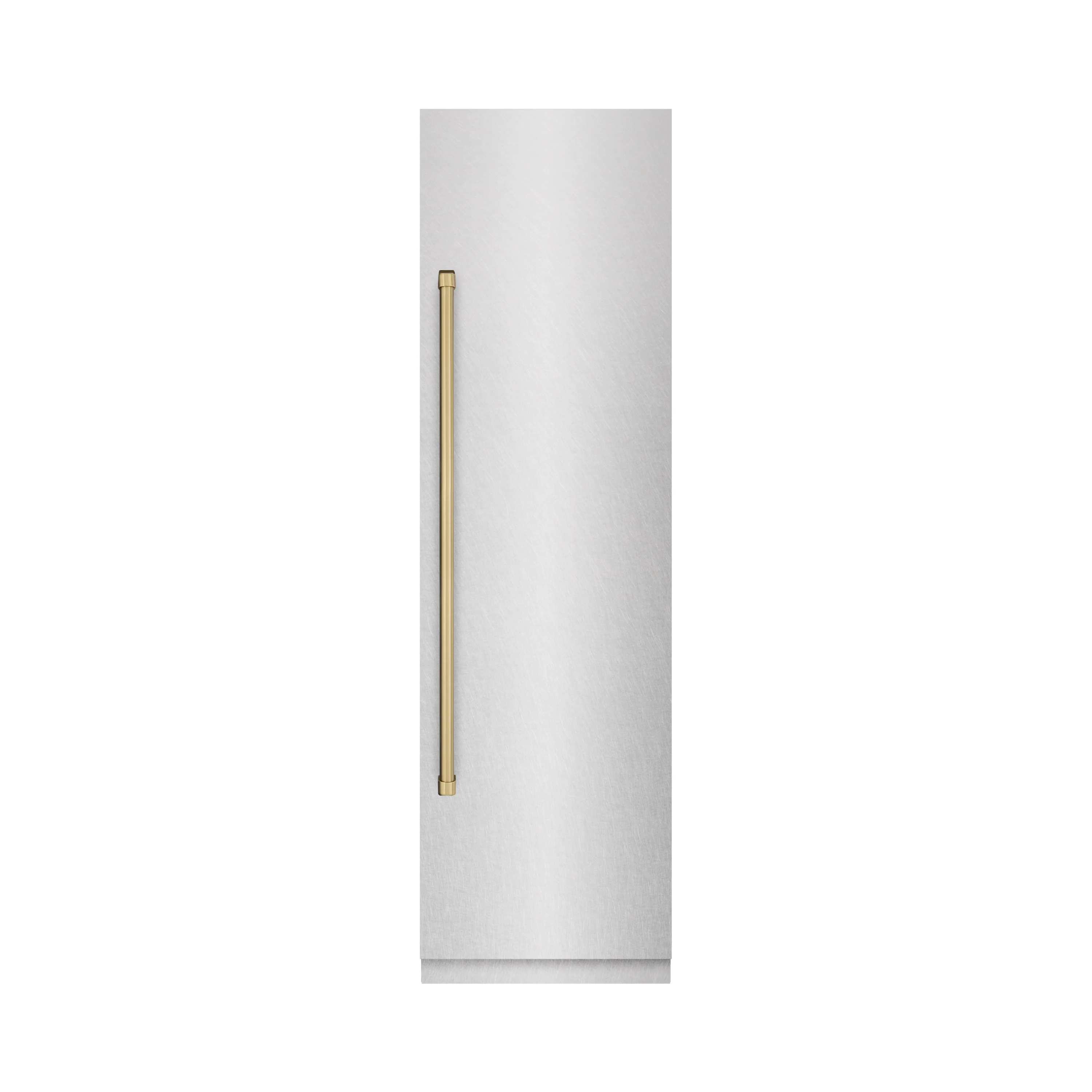ZLINE Autograph Edition 24 in. 12.5 cu. ft. Column Refrigerator in Satin Stainless Steel with Graphite Gray Interior and Champagne Bronze Accents (RCRVZ-SN-24-CB) - Image 3