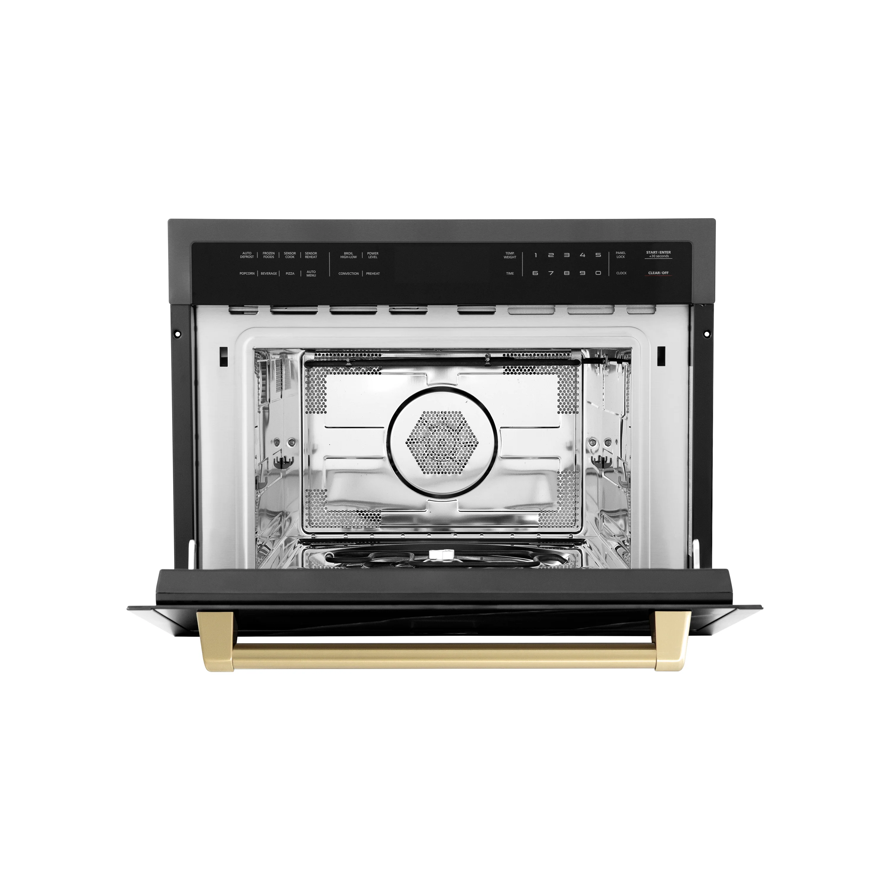 ZLINE Autograph Edition 24" 1.6 cu ft. Built-in Convection Microwave Oven in Black Stainless Steel and Champagne Bronze Accents (MWOZ-24-BS-CB) - Image 4