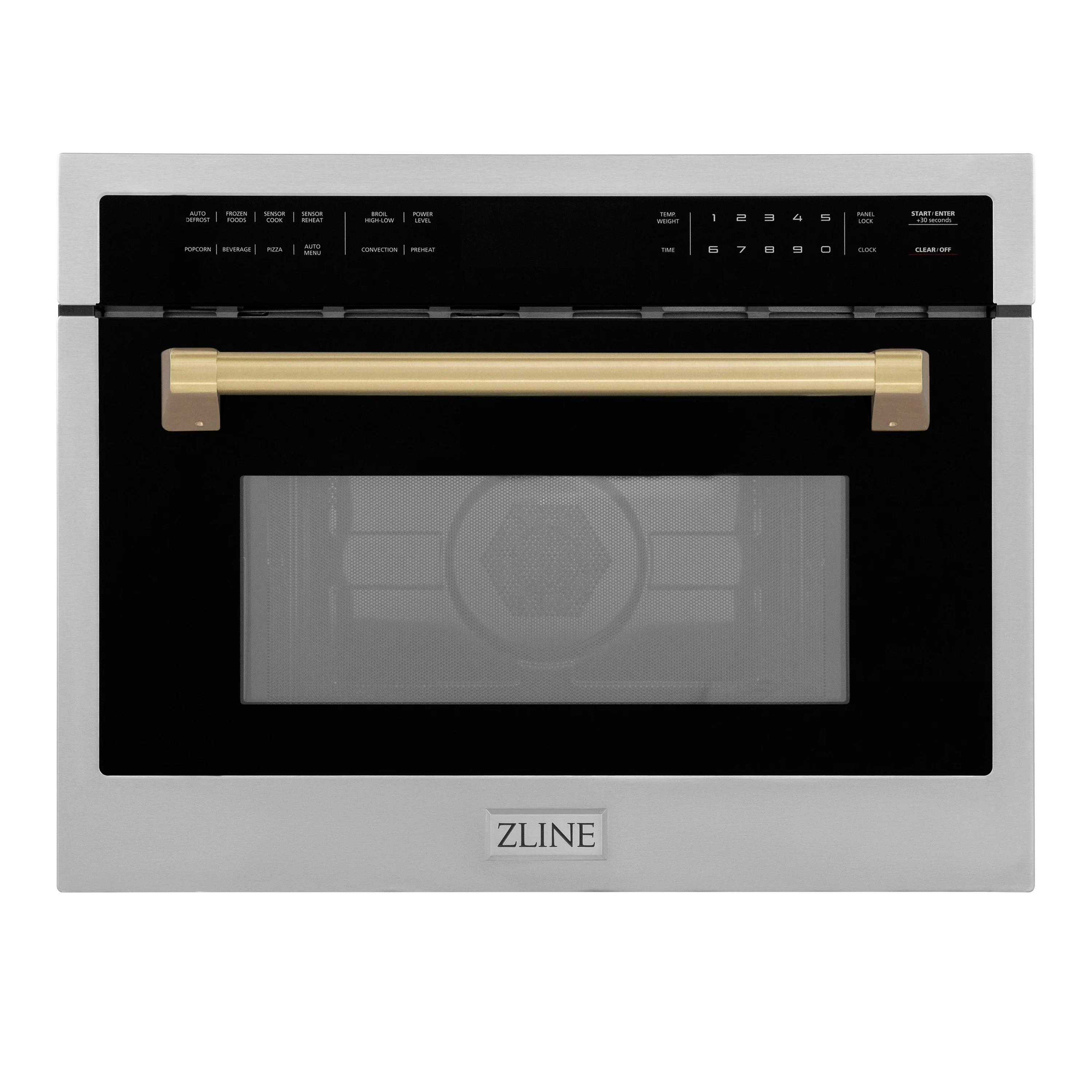 ZLINE Autograph Edition 24" 1.6 cu ft. Built-in Convection Microwave Oven in Stainless Steel and Champagne Bronze Accents (MWOZ-24-CB) - Image 3