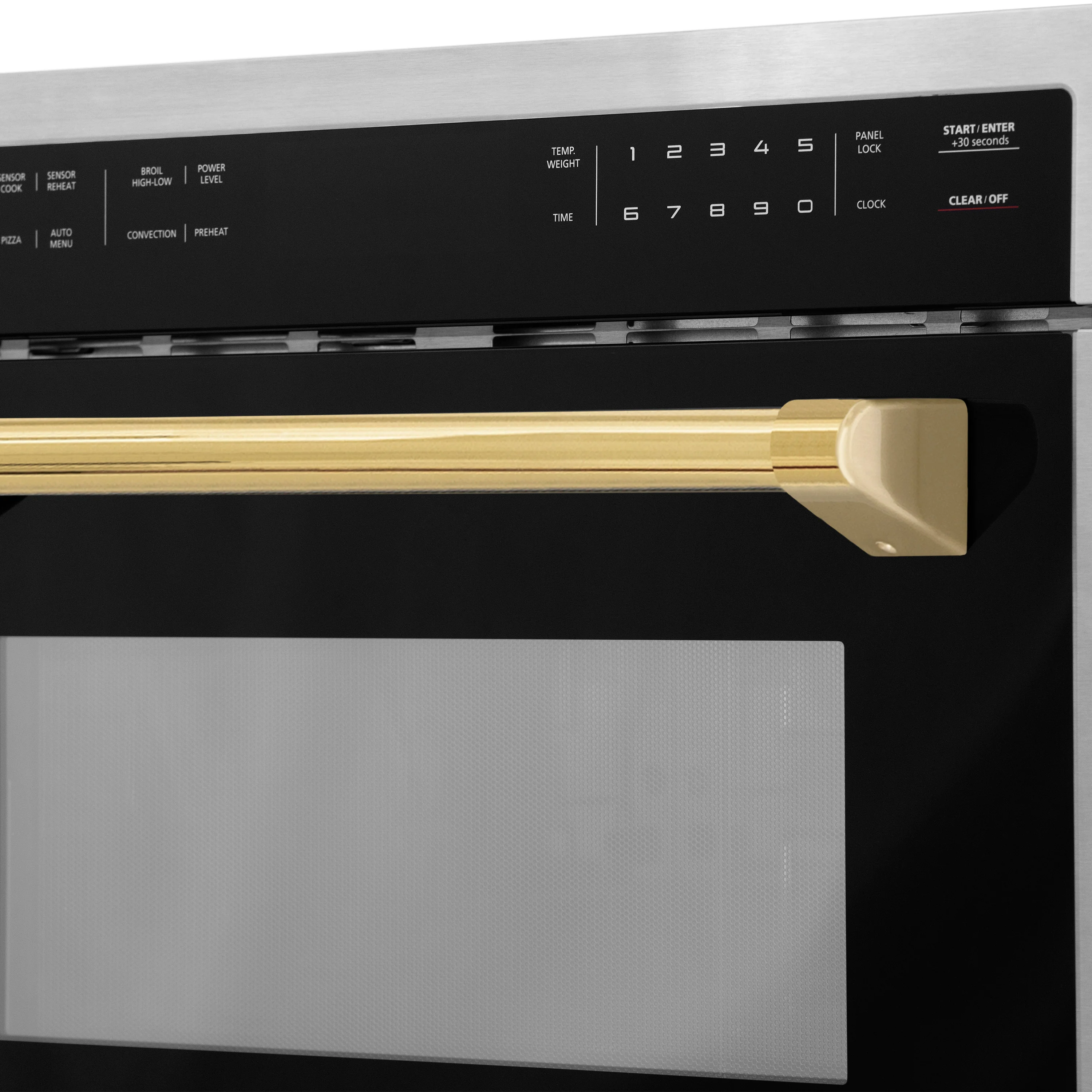 ZLINE Autograph Edition 24" 1.6 cu ft. Built-in Convection Microwave Oven in Stainless Steel and Polished Gold Accents (MWOZ-24-G) - Image 6