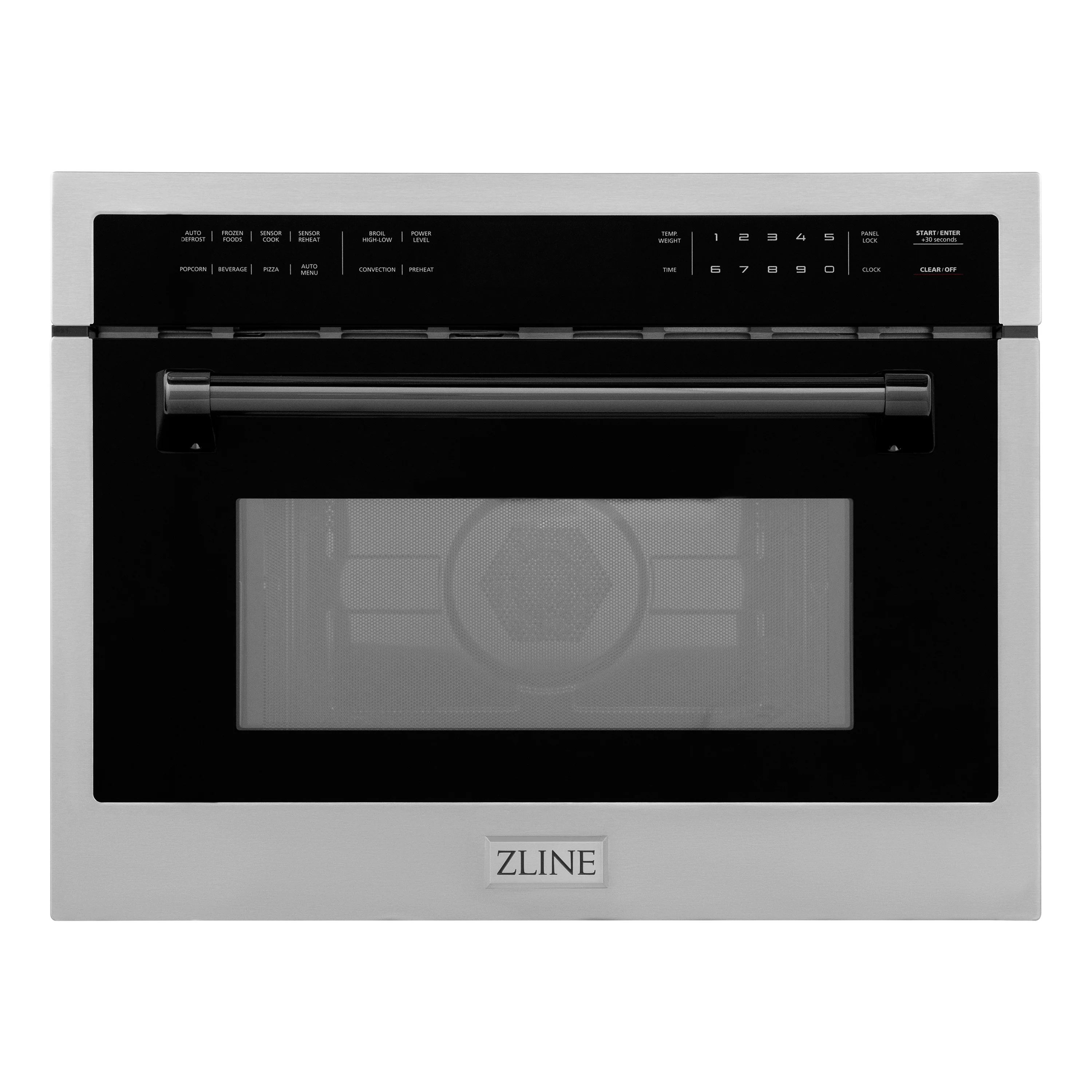 ZLINE Autograph Edition 24" 1.6 cu ft. Built-in Convection Microwave Oven in Stainless Steel and Matte Black Accents (MWOZ-24-MB) - Image 3