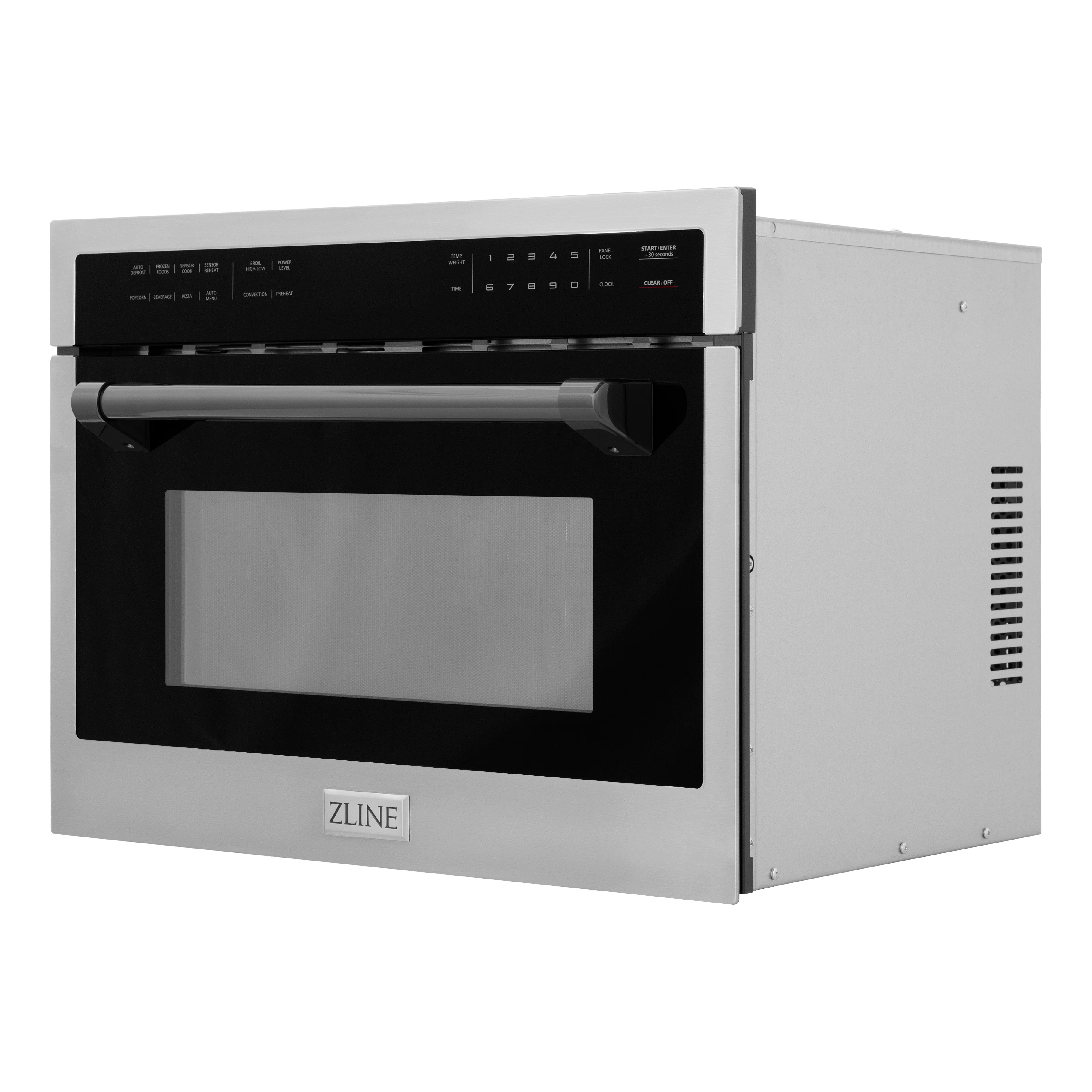 ZLINE Autograph Edition 24" 1.6 cu ft. Built-in Convection Microwave Oven in Stainless Steel and Matte Black Accents (MWOZ-24-MB) - Image 4