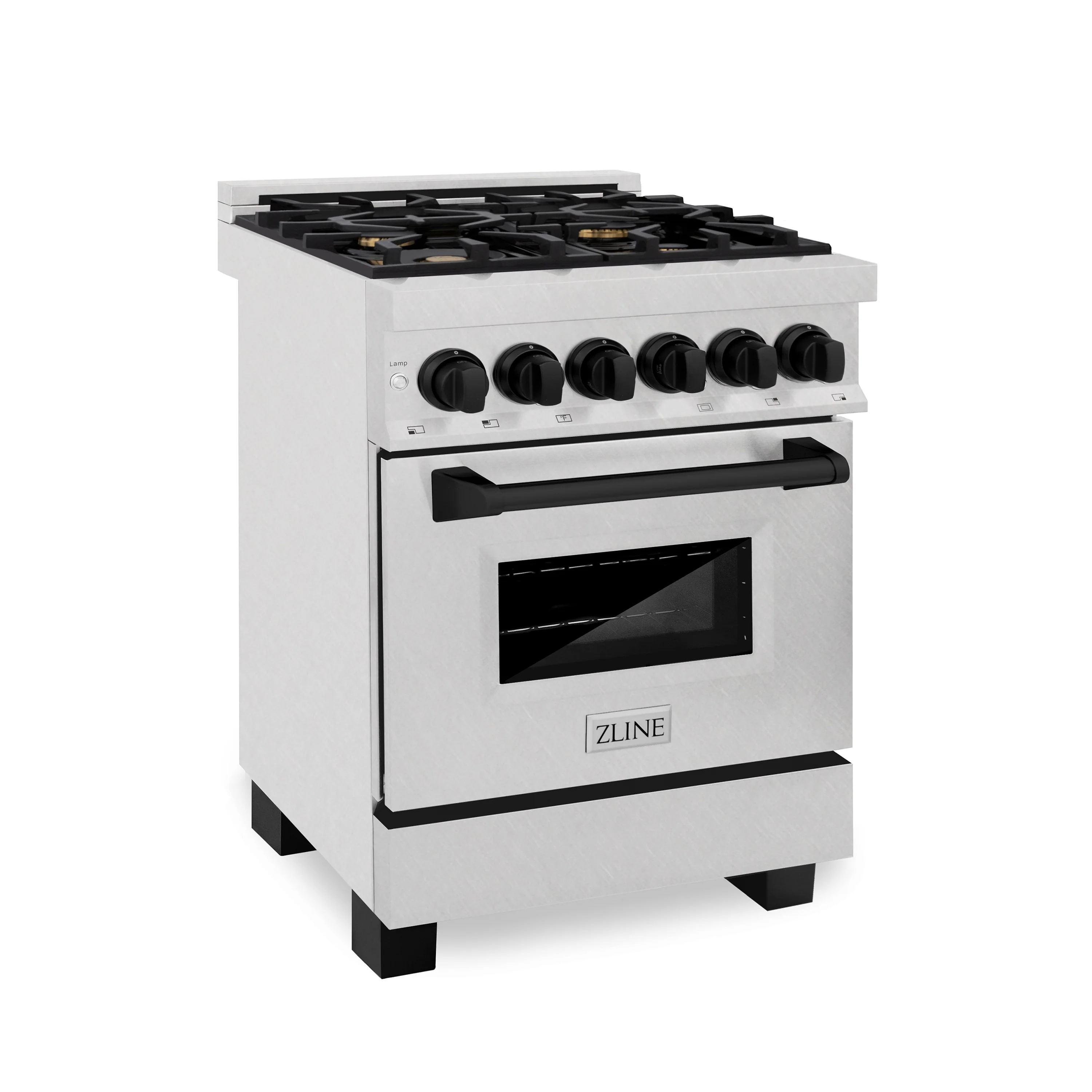 ZLINE Autograph Edition 24 in. 2.8 cu. ft. Legacy Dual Fuel Range with 4 Burner Gas Cooktop and Electric Convection Oven in Satin Stainless Steel and Matte Black Accents (RASZ-SN-24-MB) - Image 3
