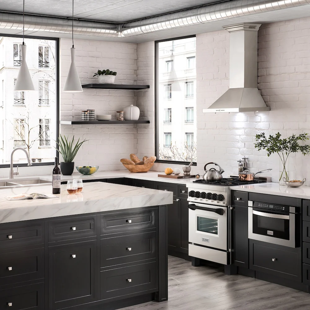 ZLINE Autograph Edition 24 in. 2.8 cu. ft. Legacy Dual Fuel Range with 4 Burner Gas Cooktop and Electric Convection Oven in Stainless Steel and Matte Black Accents, Open Box-Great Condition - Image 12