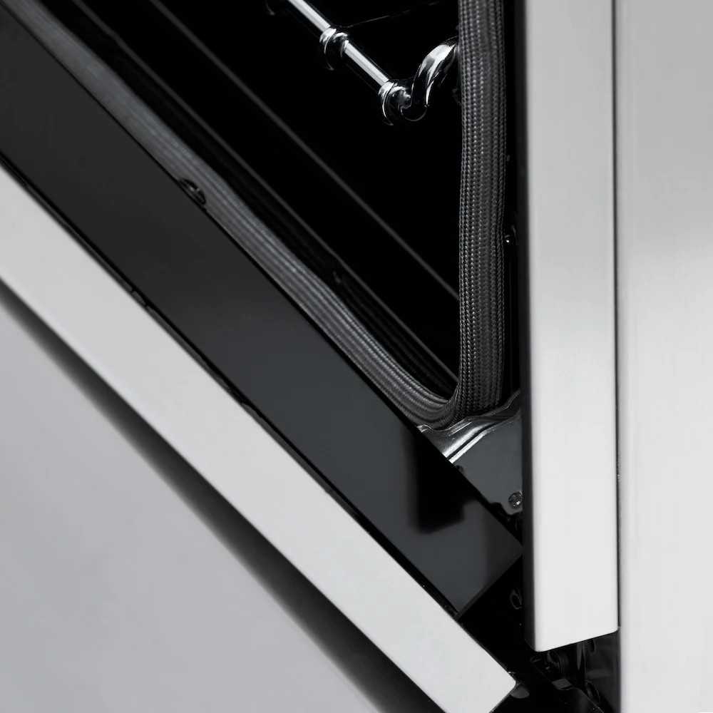 ZLINE Autograph Edition 24 in. 2.8 cu. ft. Legacy Dual Fuel Range with 4 Burner Gas Cooktop and Electric Convection Oven in Stainless Steel and Polished Gold Accents, Open Box-Great Condition - Image 8