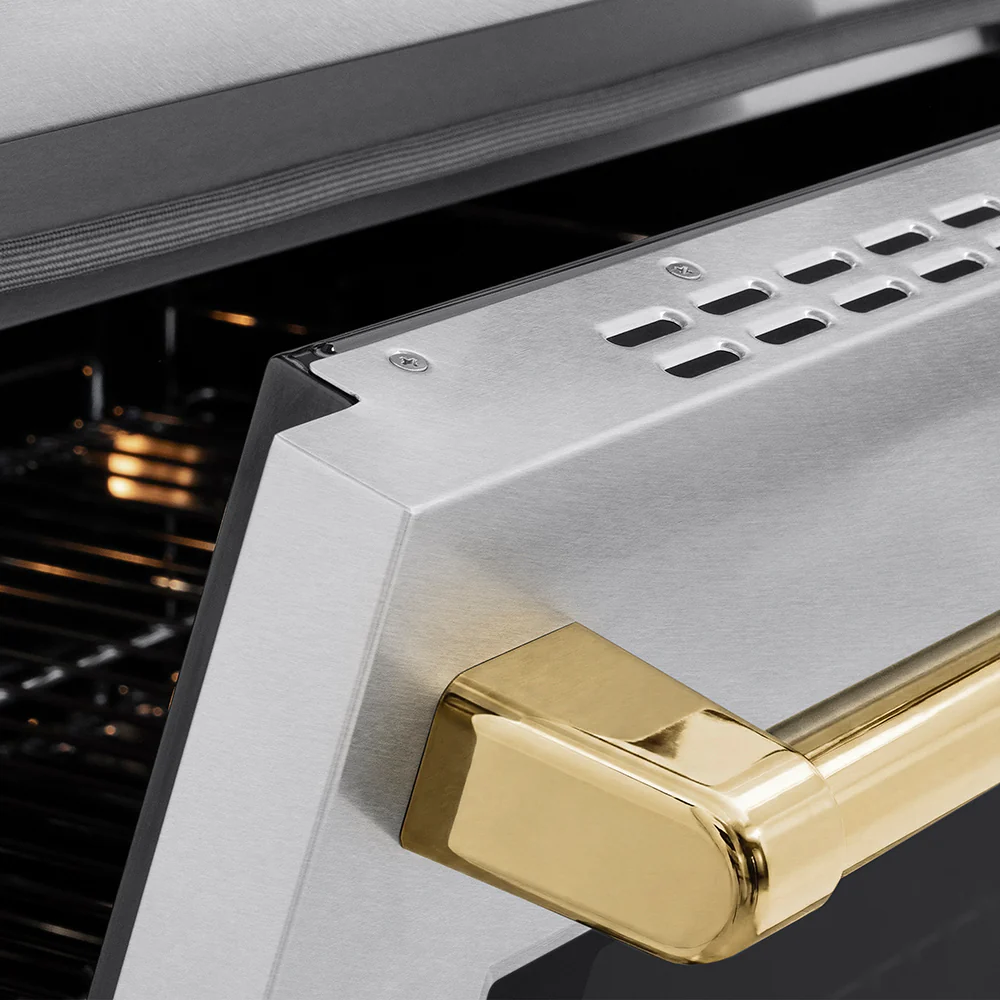ZLINE Autograph Edition 24 in. 3.2 cu. ft. Paramount Induction Range with 3 Element Cooktop and Electric Convection Oven in Satin Stainless Steel with Polished Gold Accents (SINRSZ-24-G) - Image 6