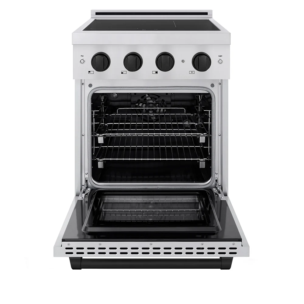 ZLINE Autograph Edition 24 in. 3.2 cu. ft. Paramount Induction Range with 3 Element Cooktop and Electric Convection Oven in Stainless Steel with Matte Black Accents (SINRZ-24-MB) - Image 3