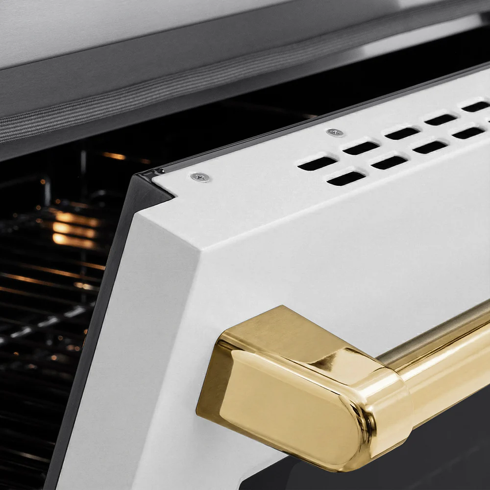 ZLINE Autograph Edition 24 in. 3.2 cu. ft. Paramount Induction Range with 3 Element Cooktop and Electric Convection Oven in Stainless Steel with White Matte Door and Polished Gold Accents (SINRZ-WM-24-G) - Image 5