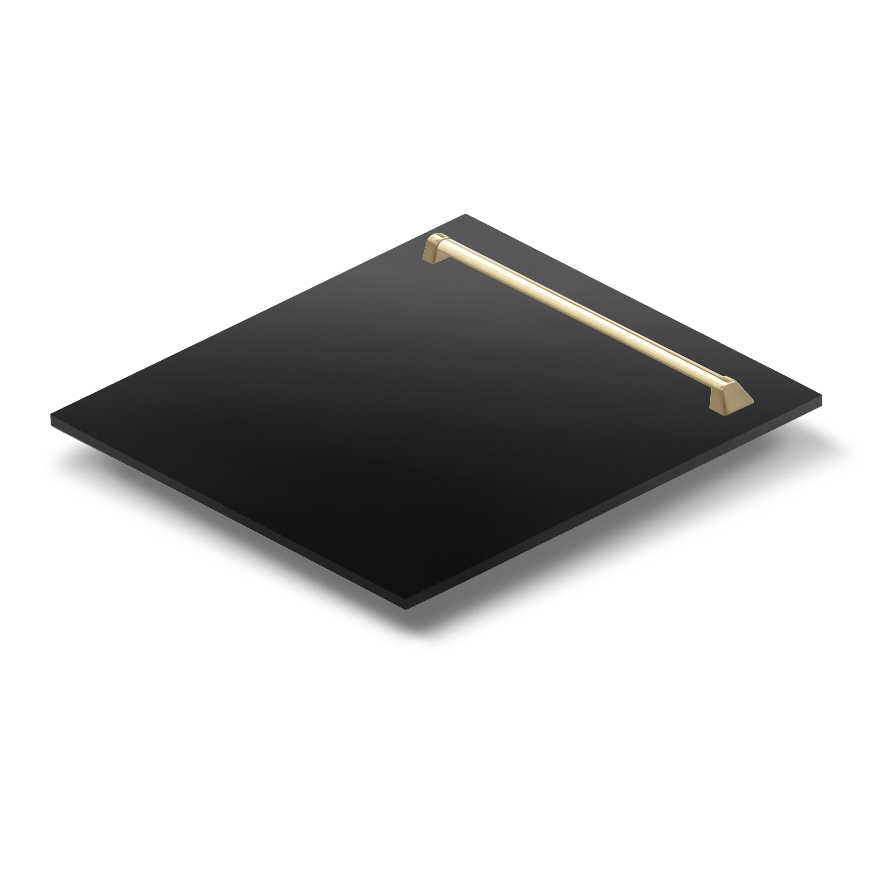 ZLINE Autograph Edition 24 in. Tallac Dishwasher Panel in Black Stainless Steel with Polished Gold Handle (DPVZ-BS-24-G)