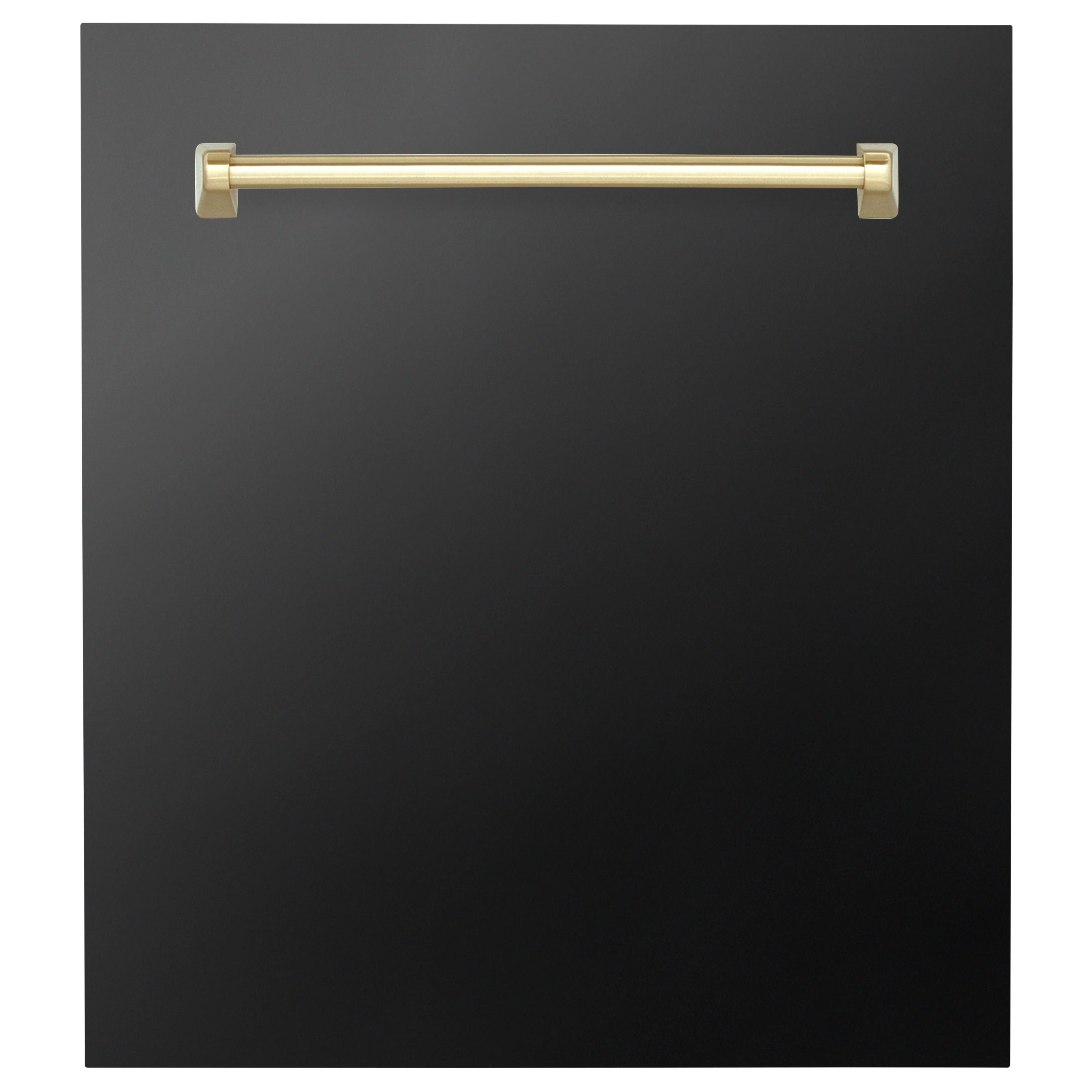 ZLINE Autograph Edition 24 in. Tallac Dishwasher Panel in Black Stainless Steel with Polished Gold Handle (DPVZ-BS-24-G) - Image 2