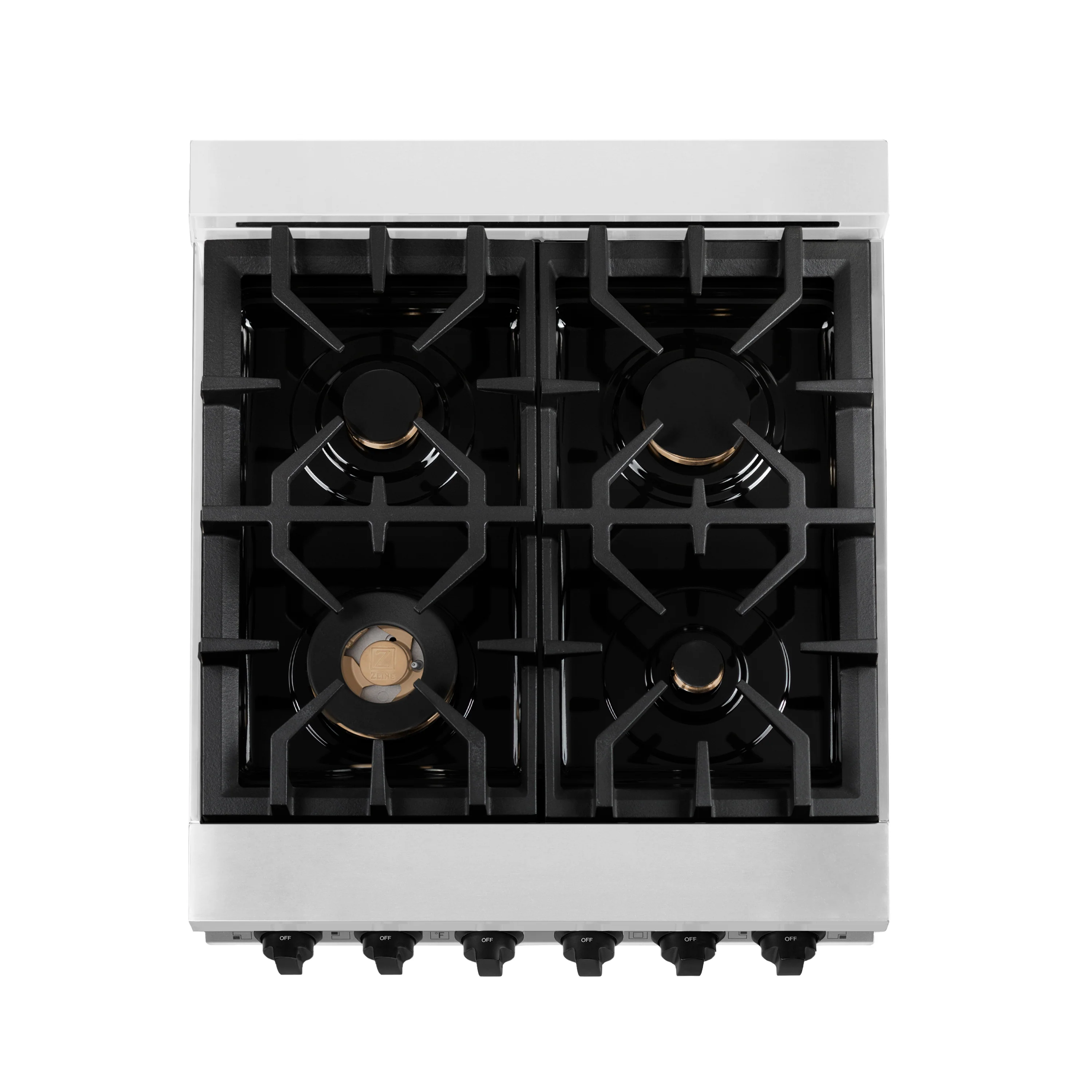 ZLINE Autograph Edition 24 in. 2.8 cu. ft. Legacy Dual Fuel Range with 4 Burner Gas Cooktop and Electric Convection Oven in Stainless Steel with White Matte Door and Matte Black Accents (RAZ-WM-24-MB) - Image 22