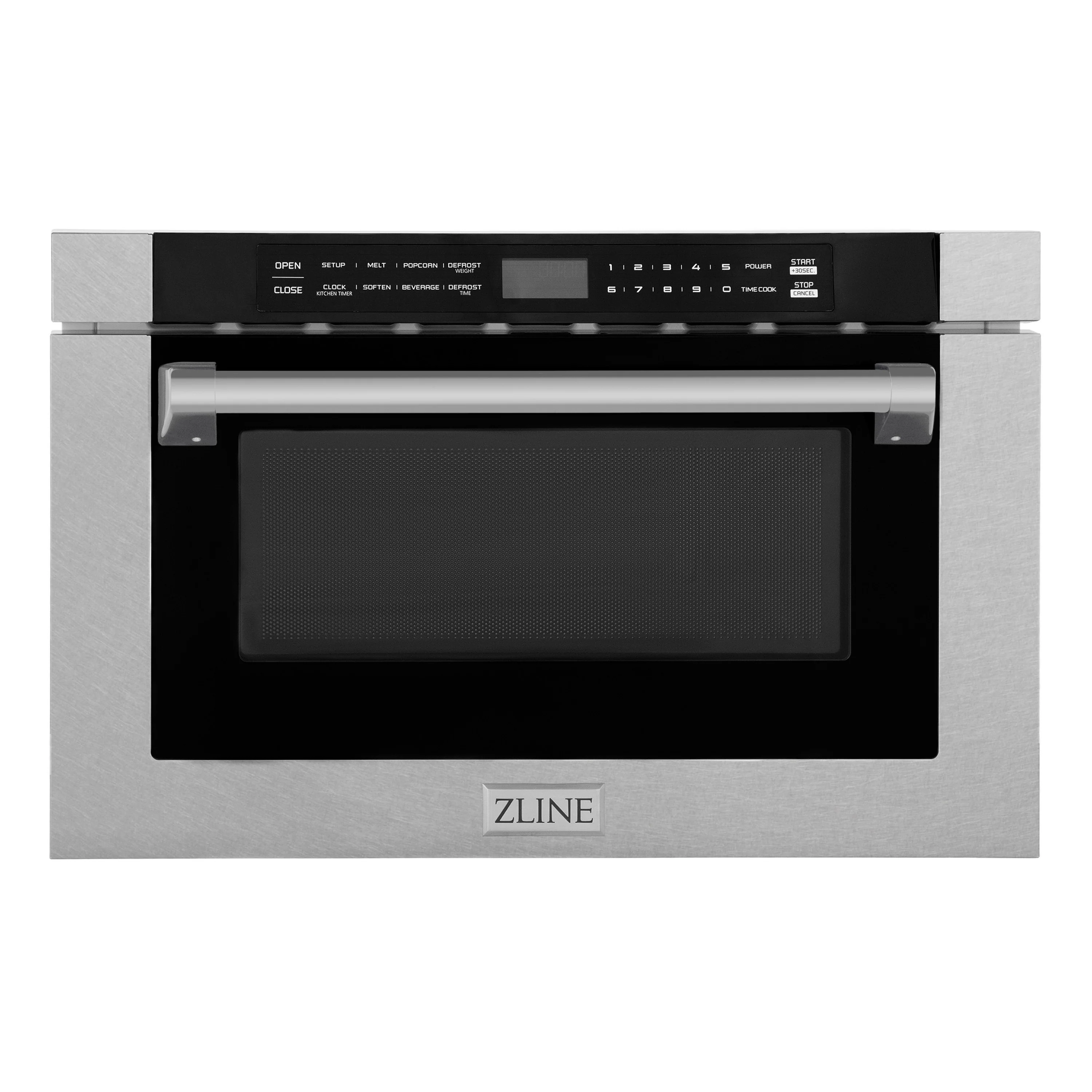 ZLINE Autograph Edition 24 in. 1.2 cu. ft. Built-in Microwave Drawer with a Traditional Handle in Satin Stainless Steel and Champagne Bronze Accents (MWDZ-1-SS-H-CB) - Image 5