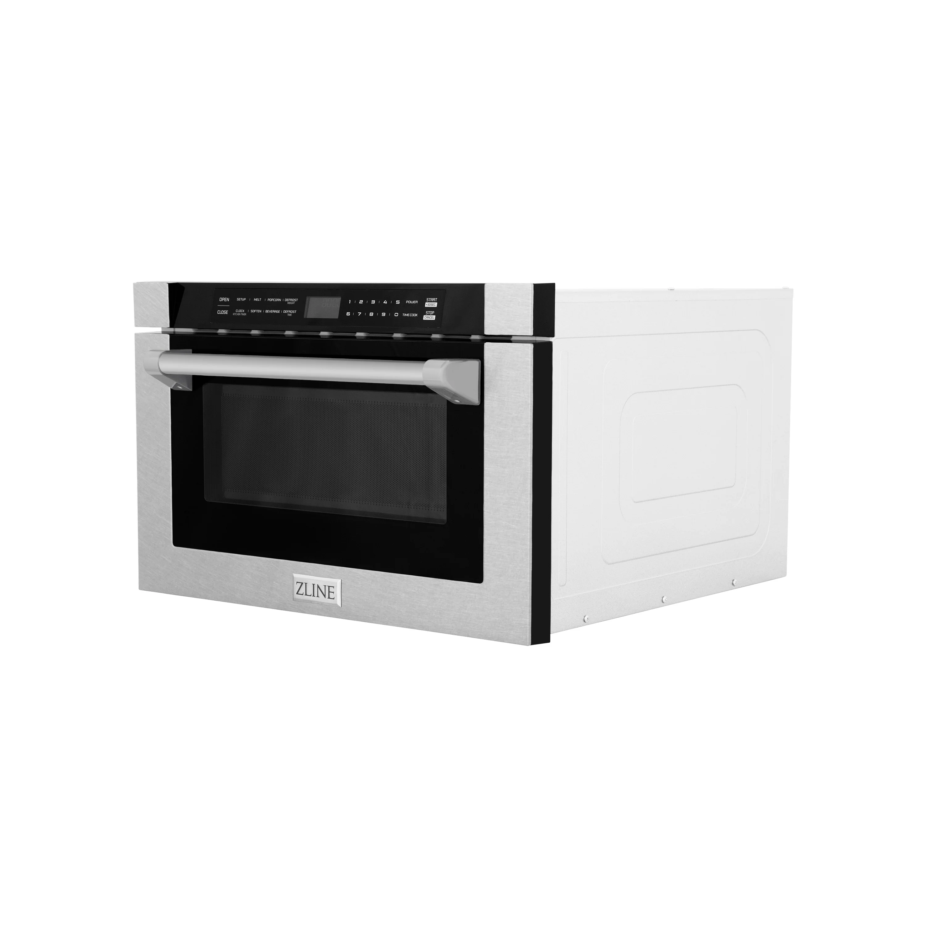 ZLINE Autograph Edition 24 in. 1.2 cu. ft. Built-in Microwave Drawer with a Traditional Handle in Satin Stainless Steel and Champagne Bronze Accents (MWDZ-1-SS-H-CB) - Image 7