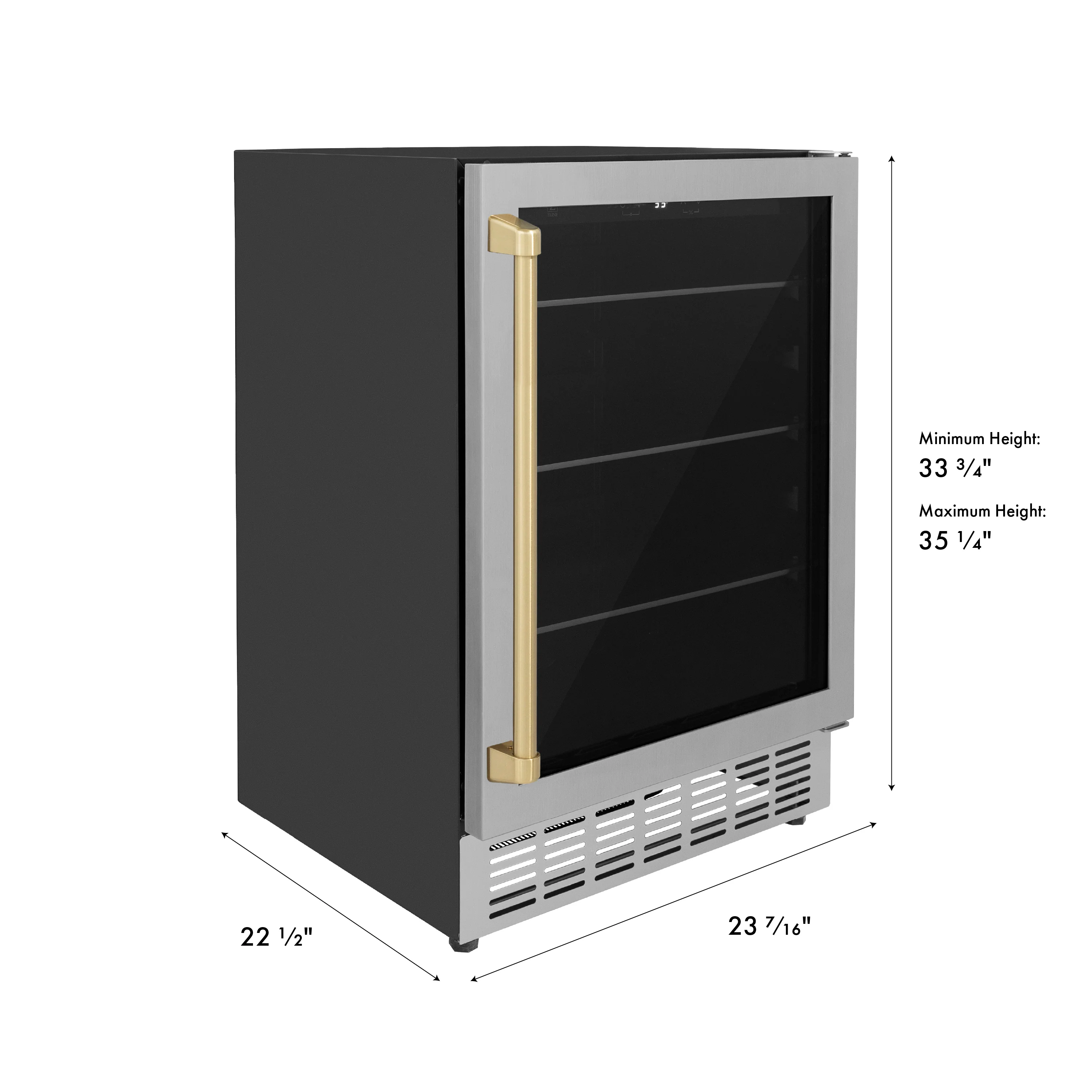 ZLINE Autograph Edition 24 in. Monument 154 Can Beverage Fridge in Stainless Steel with Champagne Bronze Accents (RBVZ-US-24-CB) - Image 19