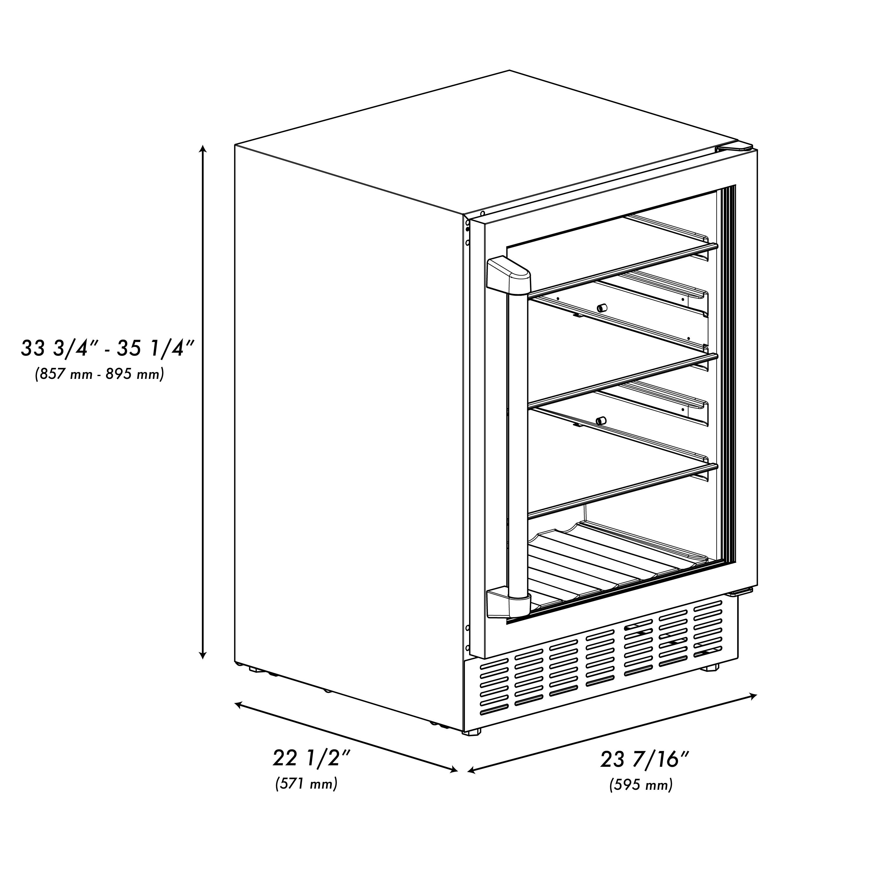 ZLINE 24" Autograph Edition 154 Can Beverage Cooler Fridge with Adjustable Shelves in Stainless Steel with Matte Black Accents (RBVZ-US-24-MB) - Image 11